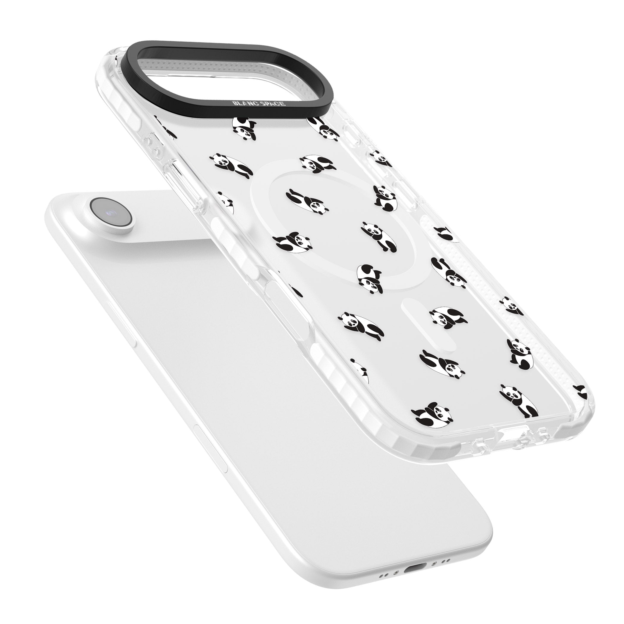 Tiny Panda Pattern iPhone 17 Air Impact Pro Clear Phone Case Colours