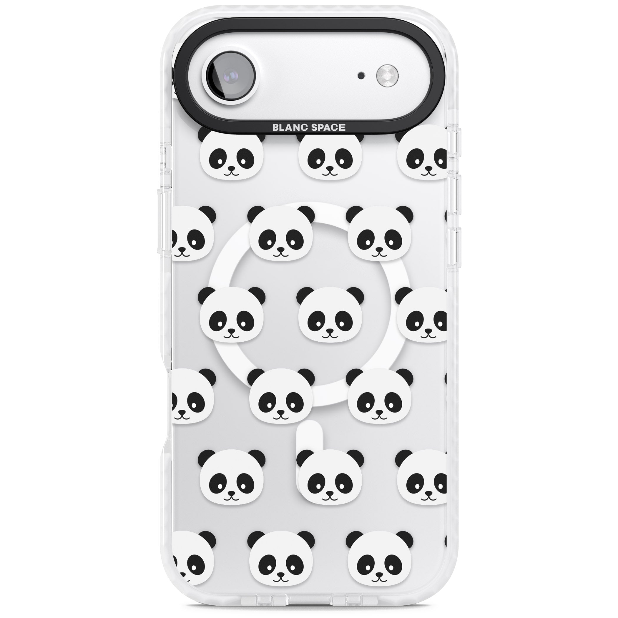 Panda Face Pattern iPhone 17 Air Impact Pro Clear Phone Case