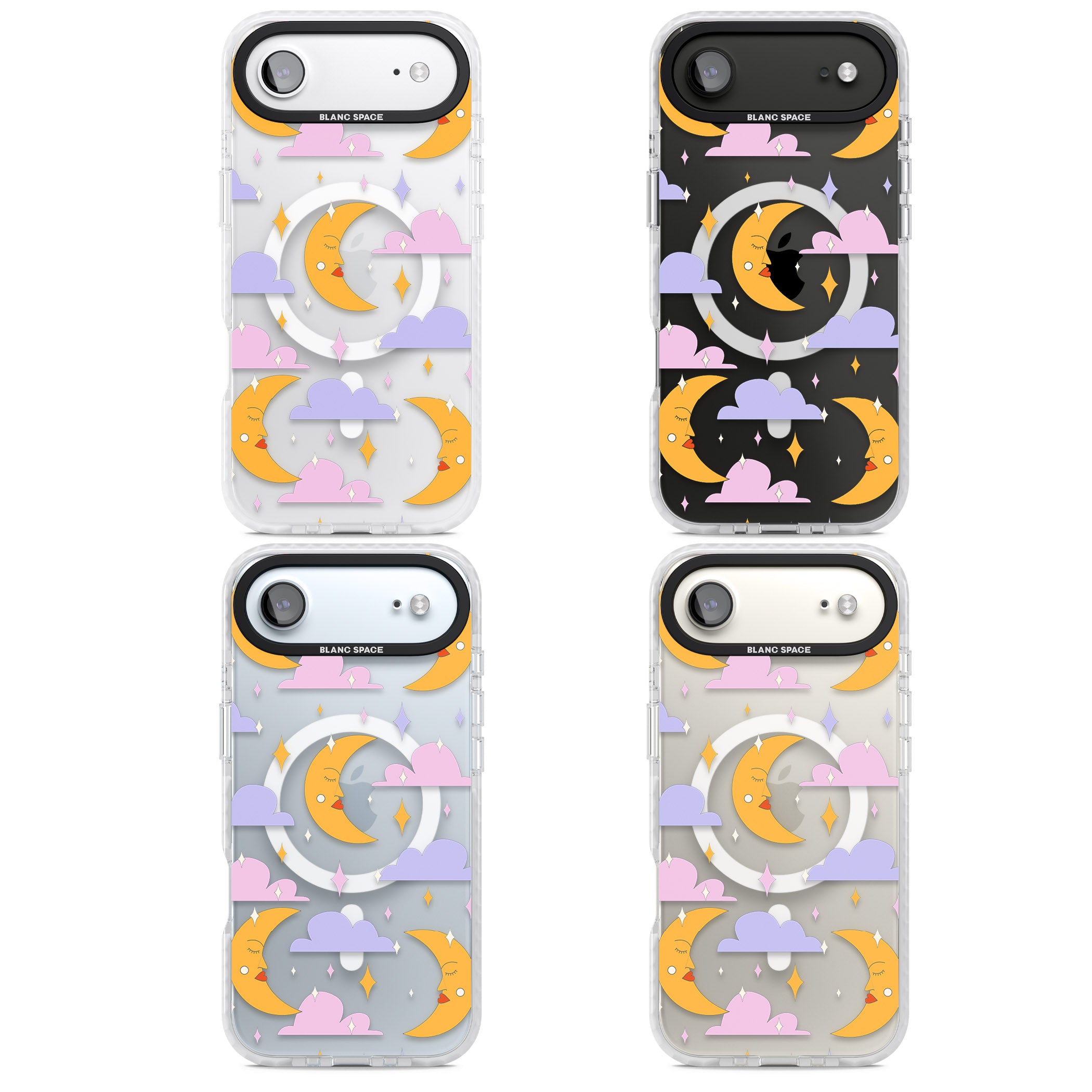 Moons & Clouds iPhone 17 Air Impact Pro Clear Phone Case APT Impact Protection