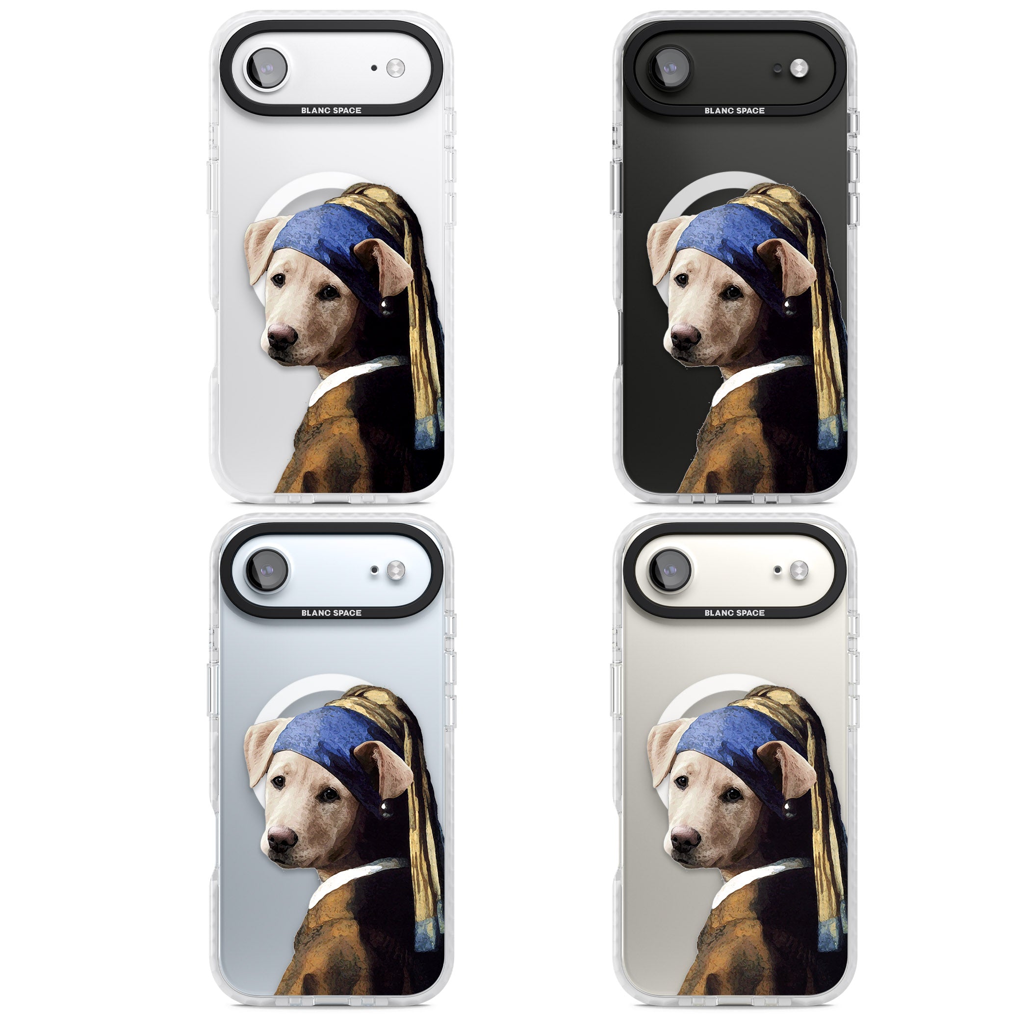 Doggo With A Pearl Earring iPhone 17 Air Impact Pro Clear Phone Case APT Impact Protection