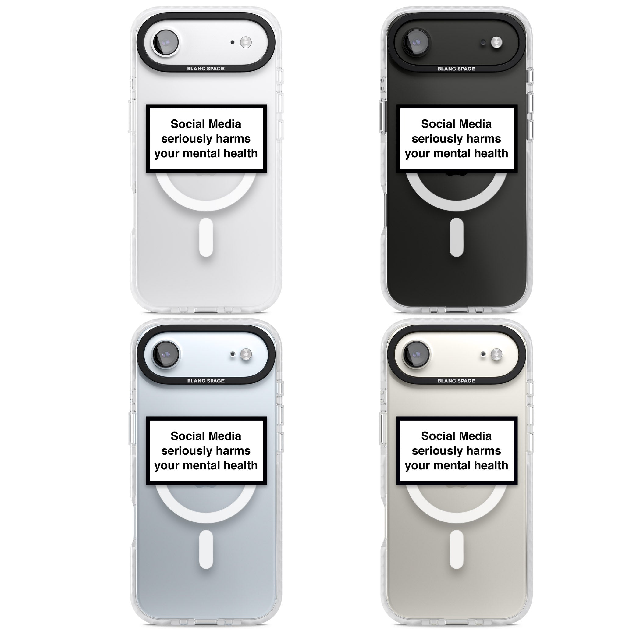 Social Media Quote iPhone 17 Air Impact Pro Clear Phone Case APT Impact Protection