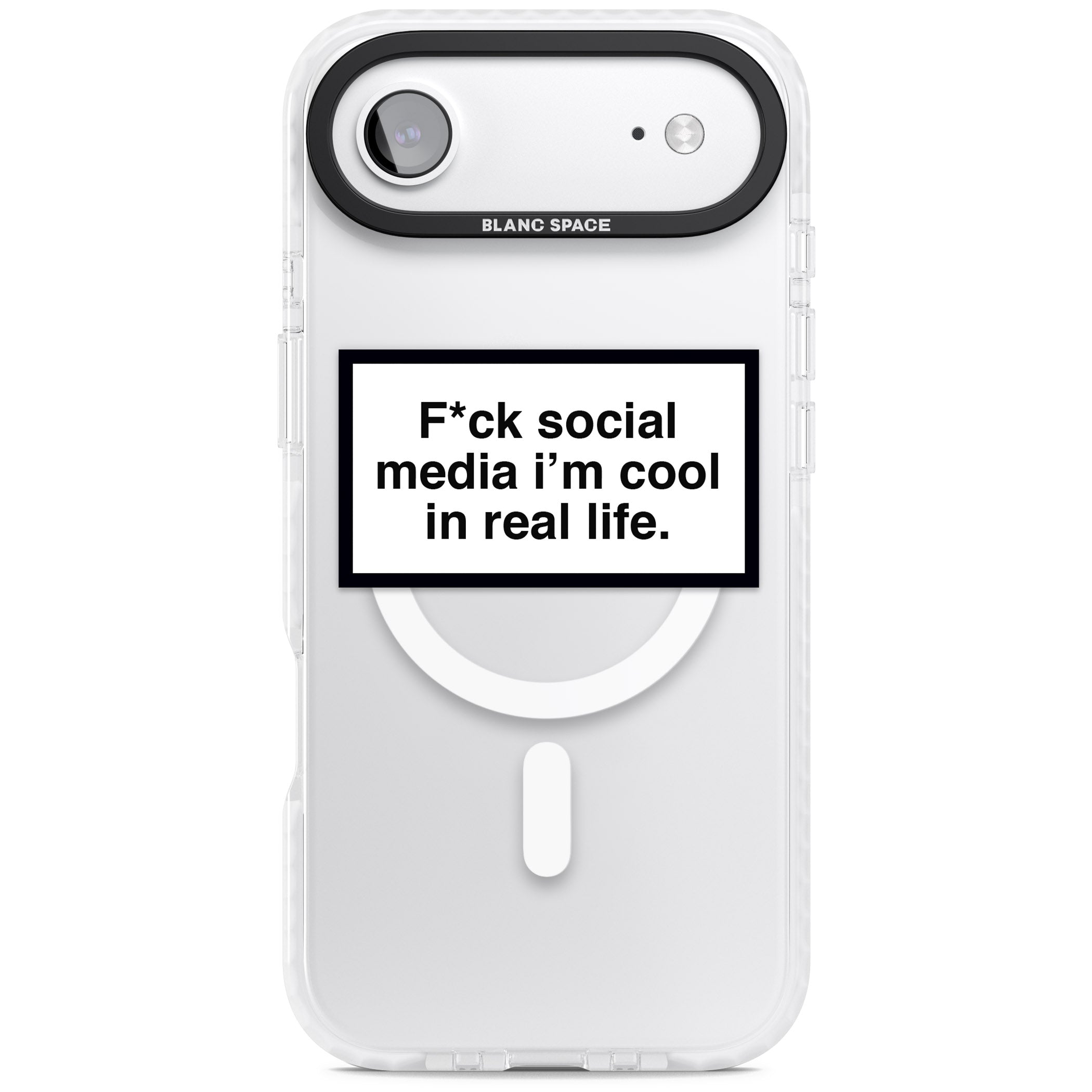 F*Ck Social Media iPhone 17 Air Impact Pro Clear Phone Case