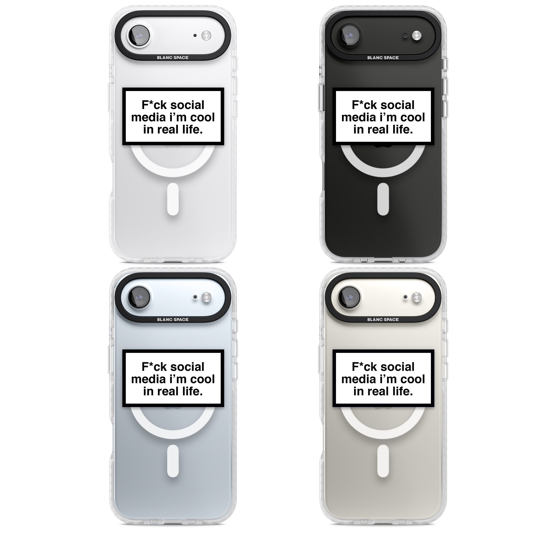 F*Ck Social Media iPhone 17 Air Impact Pro Clear Phone Case APT Impact Protection