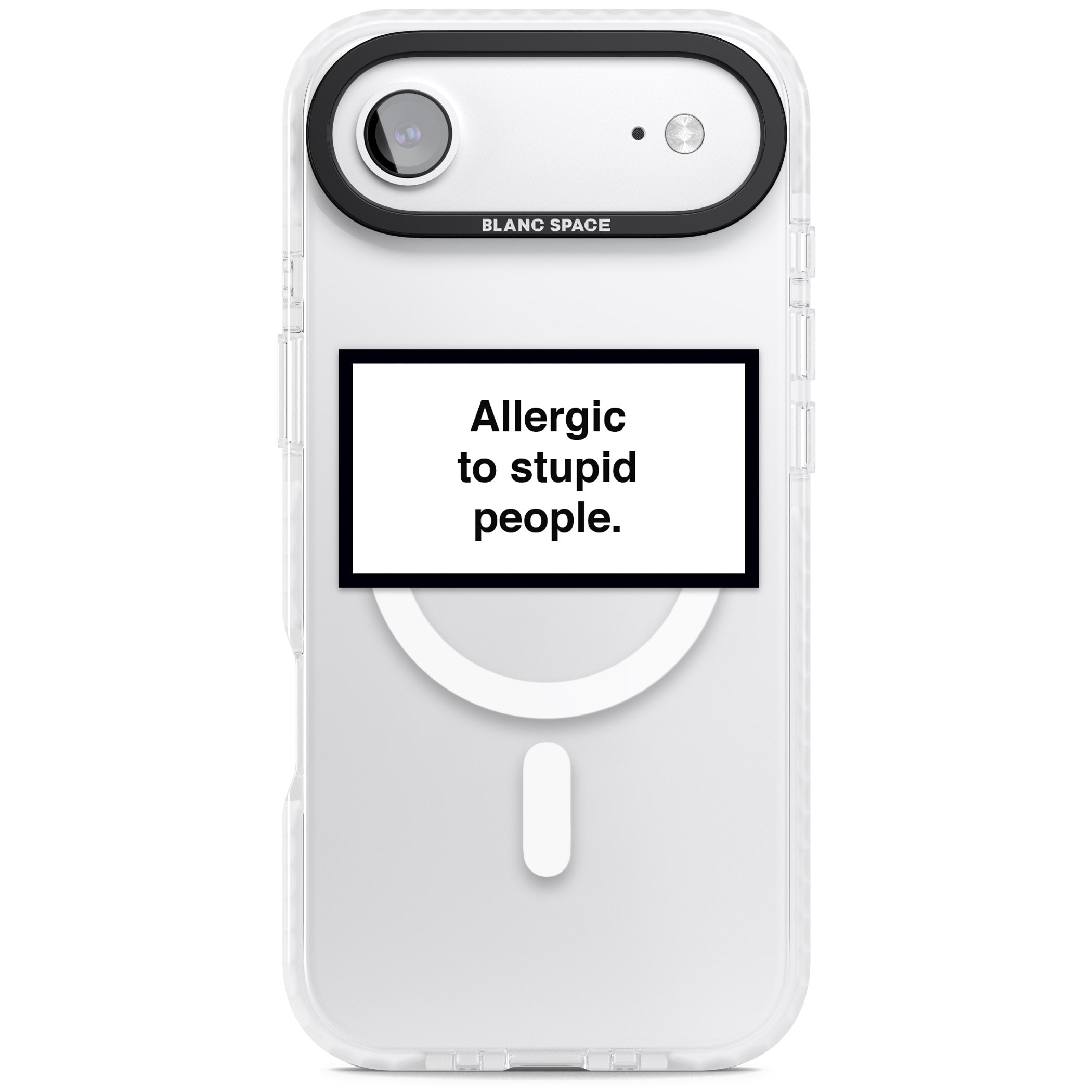 Allergic To Stupid People iPhone 17 Air Impact Pro Clear Phone Case