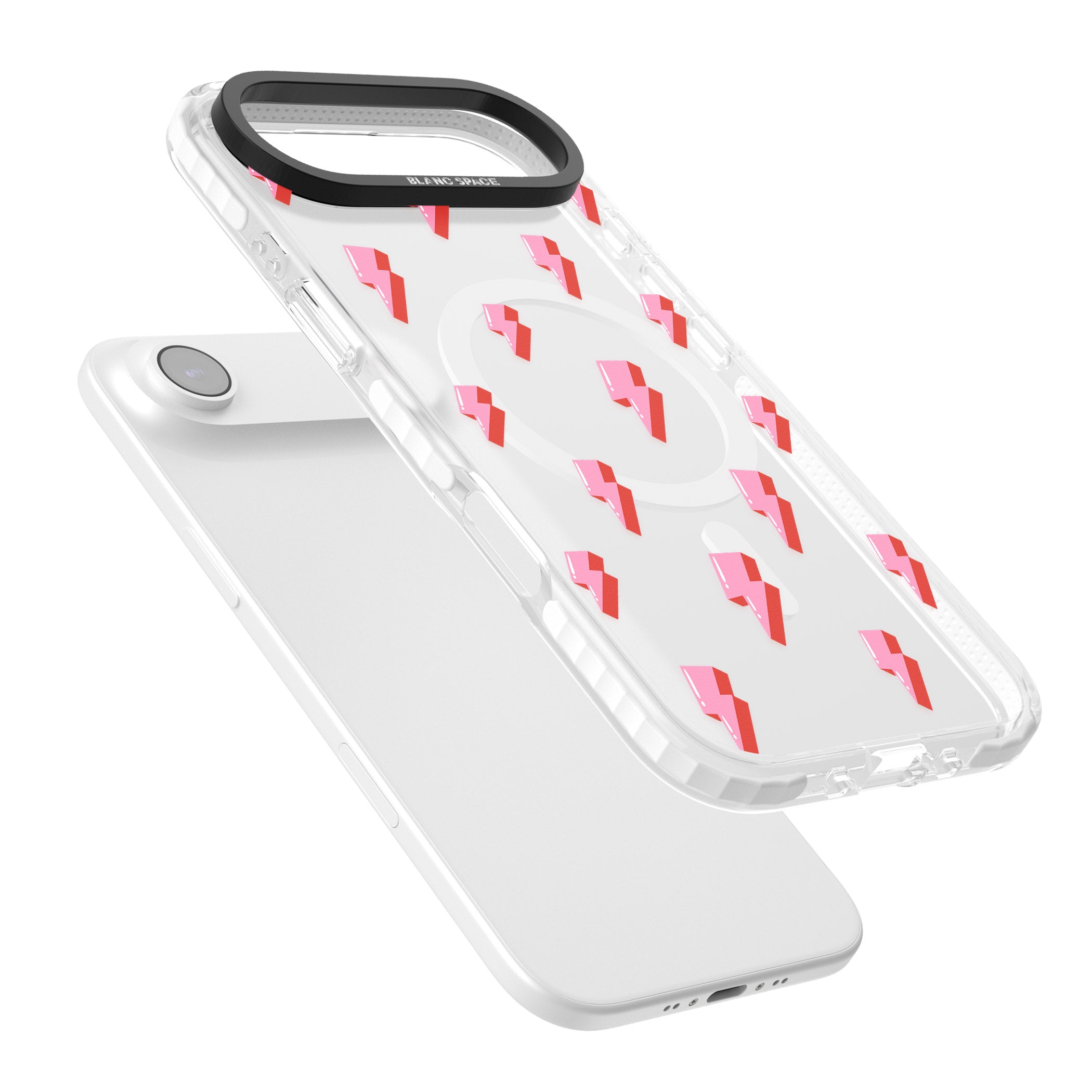 Pink Bolt Pattern iPhone 17 Air Impact Pro Clear Phone Case Colours
