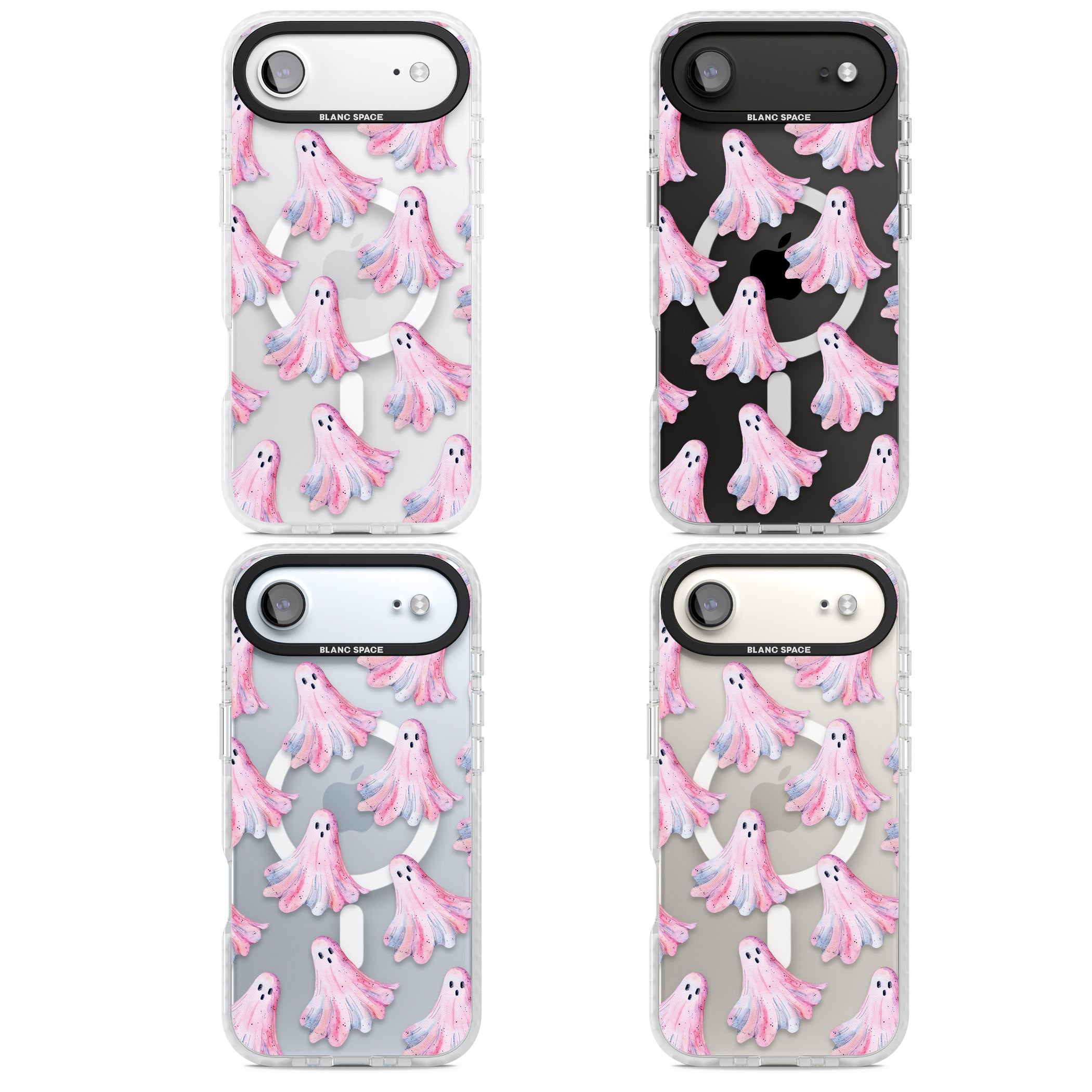 Pink Ghosts iPhone 17 Air Impact Pro Clear Phone Case APT Impact Protection