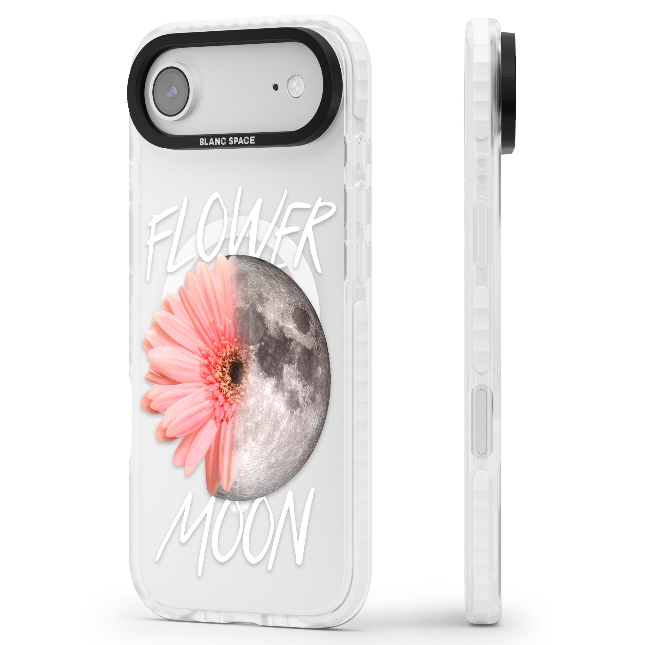Flower Moon iPhone 17 Air Impact Pro Clear Phone Case Side Profile
