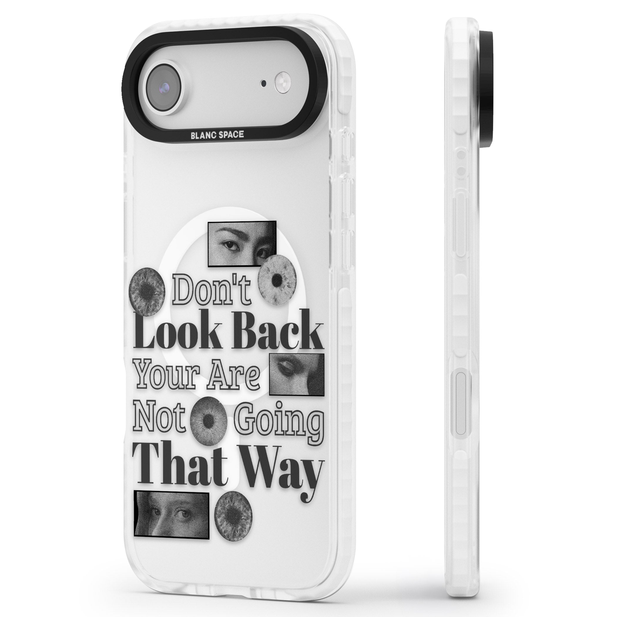 Dont Look Back iPhone 17 Air Impact Pro Clear Phone Case Side Profile
