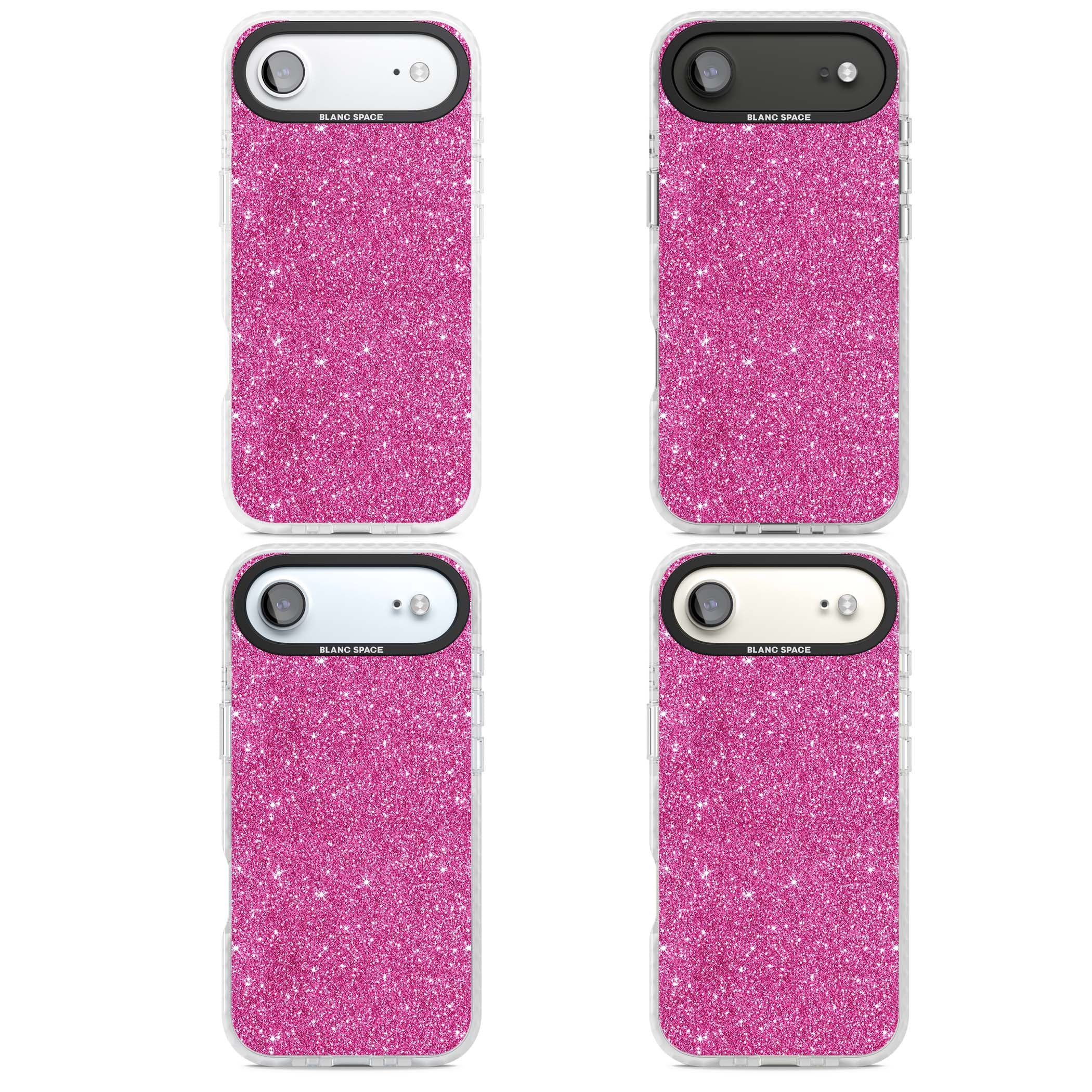 Pink Glitter Y2K iPhone case featuring hot pink glitter wallpaper with sparkle shimmer effect | Impact Magsafe case for iPhone Air