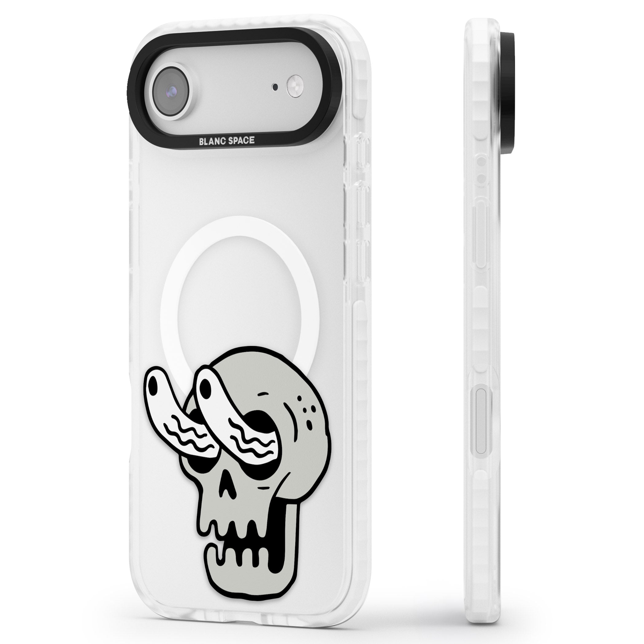 Skull Eyes iPhone 17 Air Impact Pro Clear Phone Case Side Profile