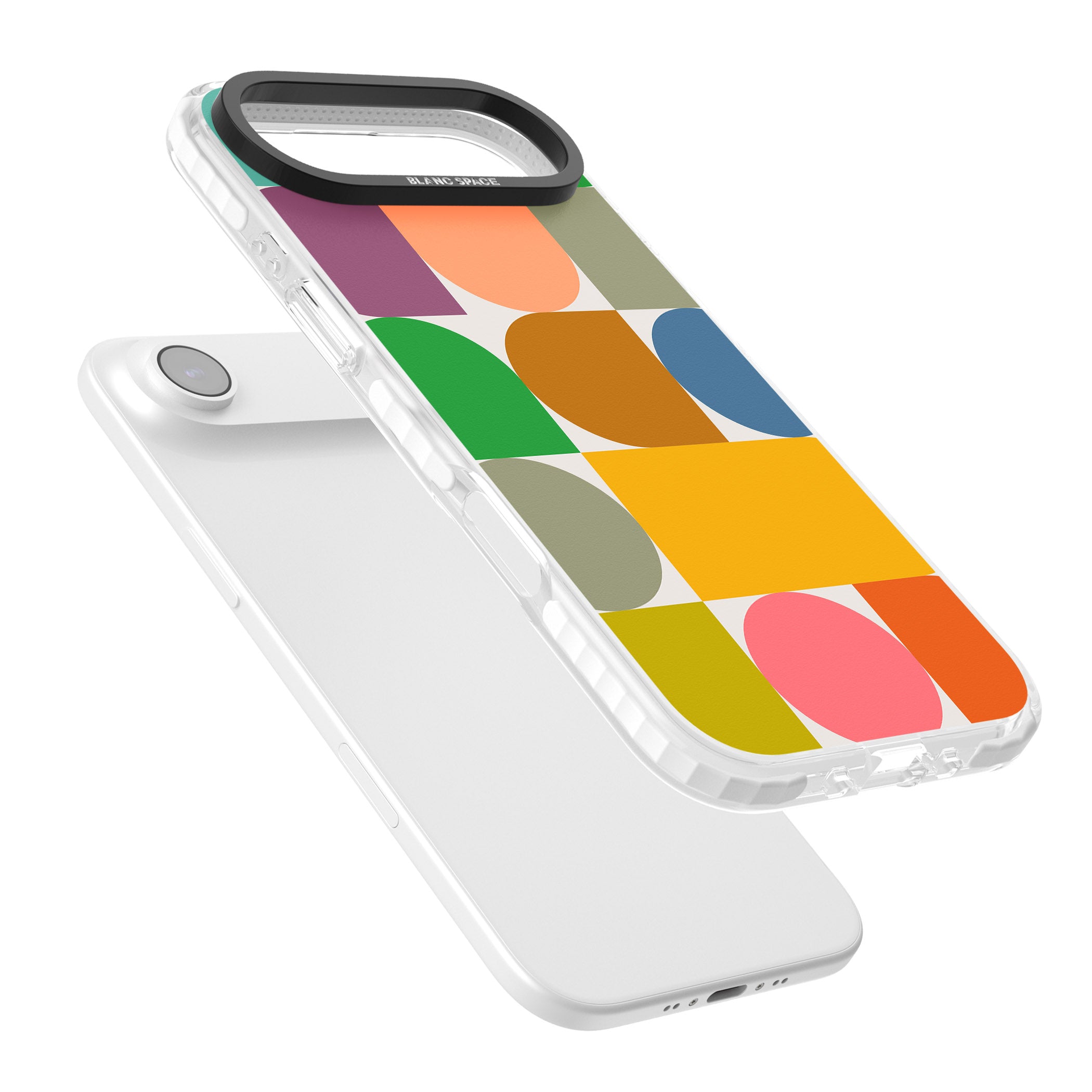 Retro Colorful Shapes iPhone 17 Air Impact Pro Clear Phone Case Colours