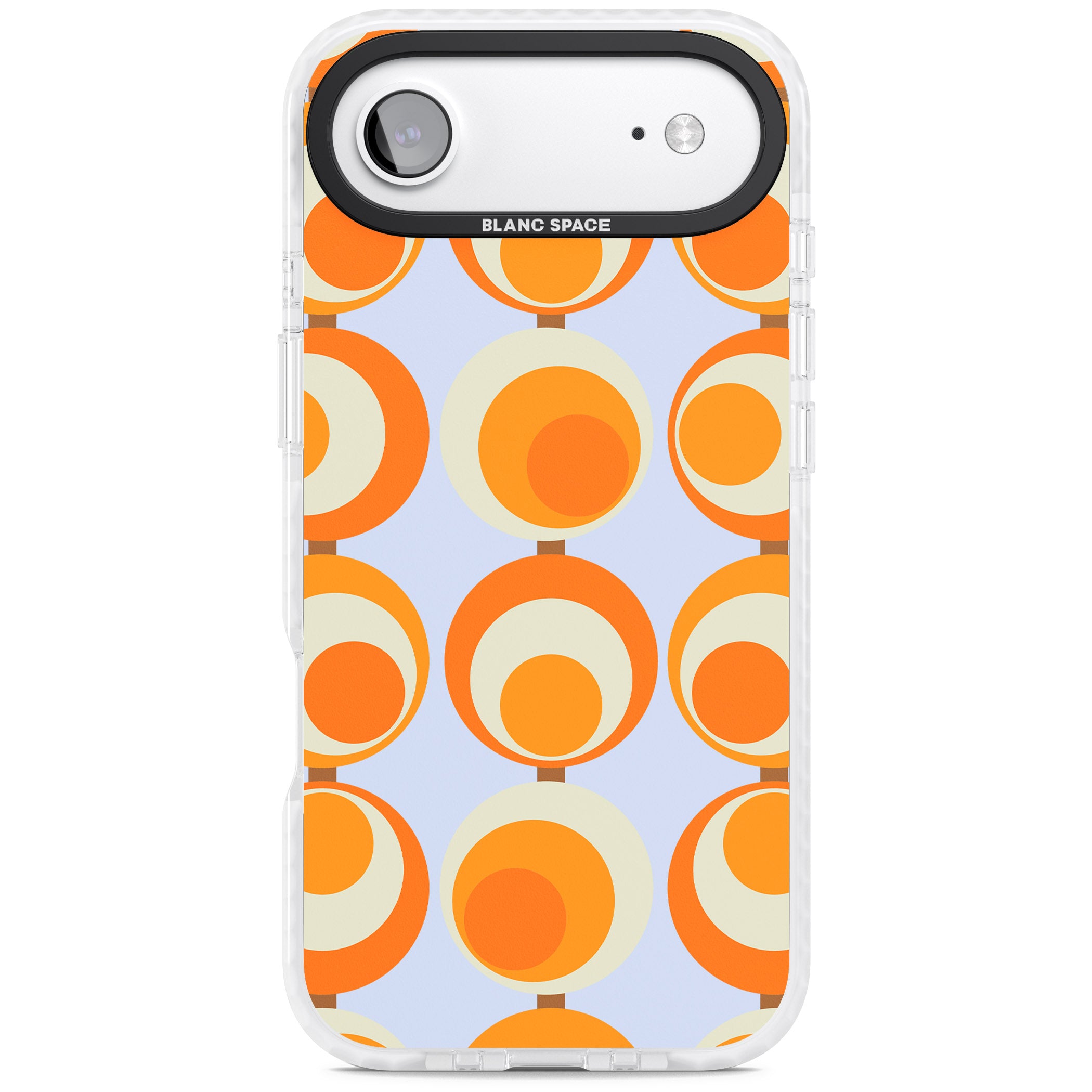 Mid Century Blue Orange Pattern iPhone 17 Air Impact Pro Clear Phone Case