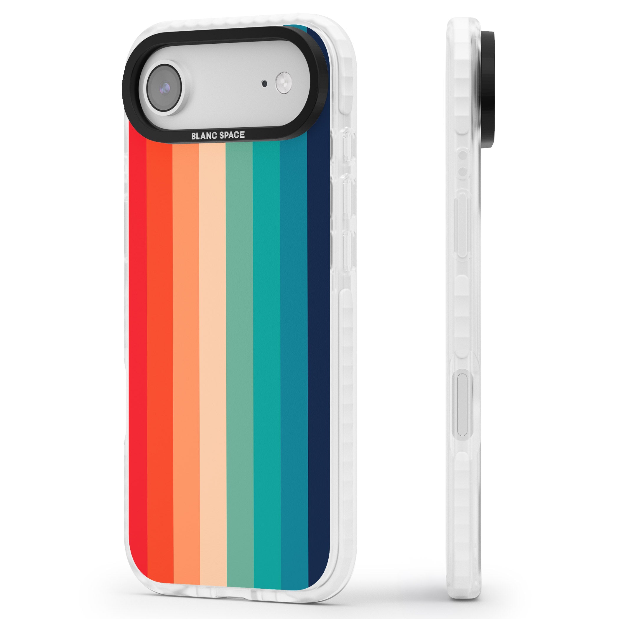 Retro 70'S Colour Palette iPhone 17 Air Impact Pro Clear Phone Case Side Profile