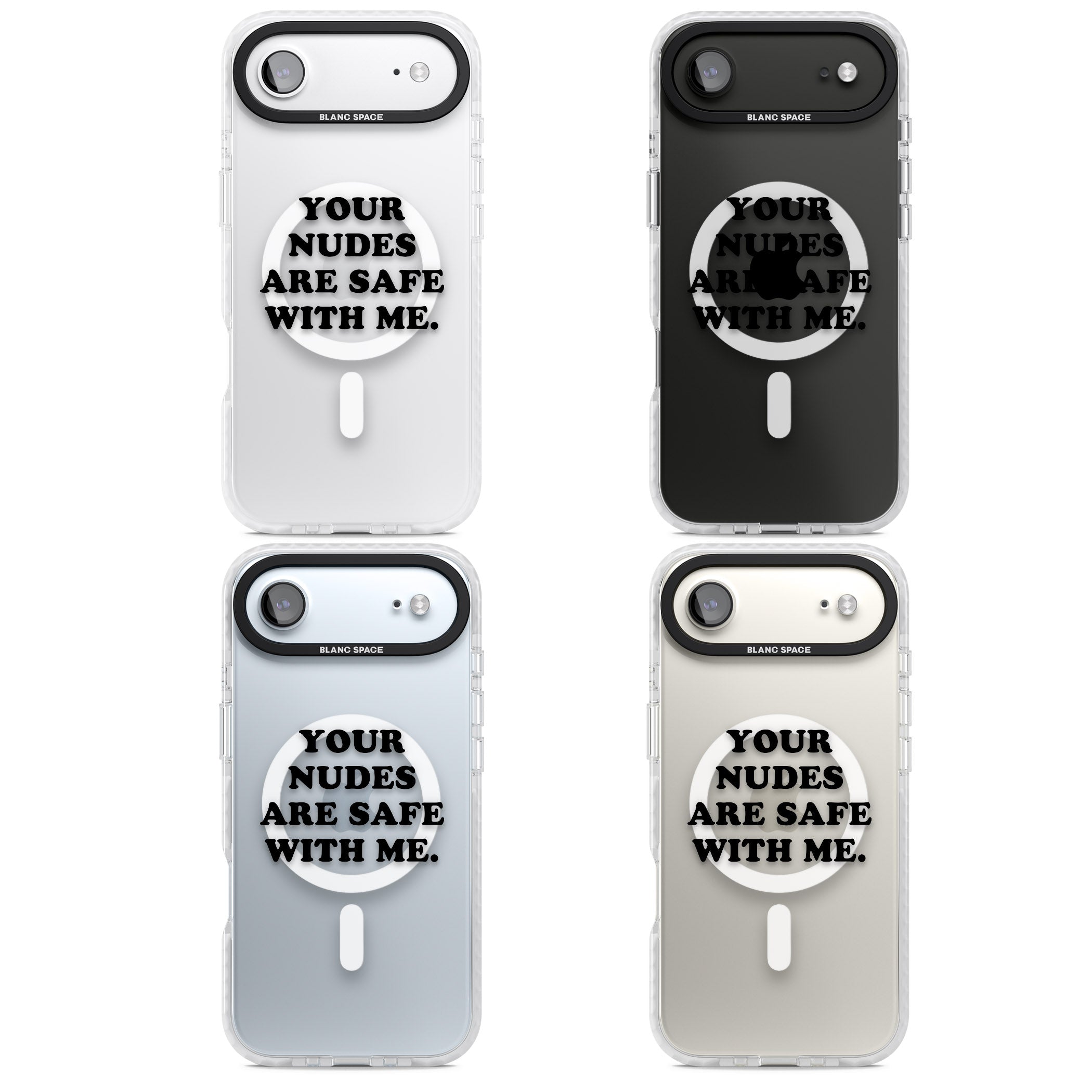 Your Nudes Are Safe Black iPhone 17 Air Impact Pro Clear Phone Case APT Impact Protection