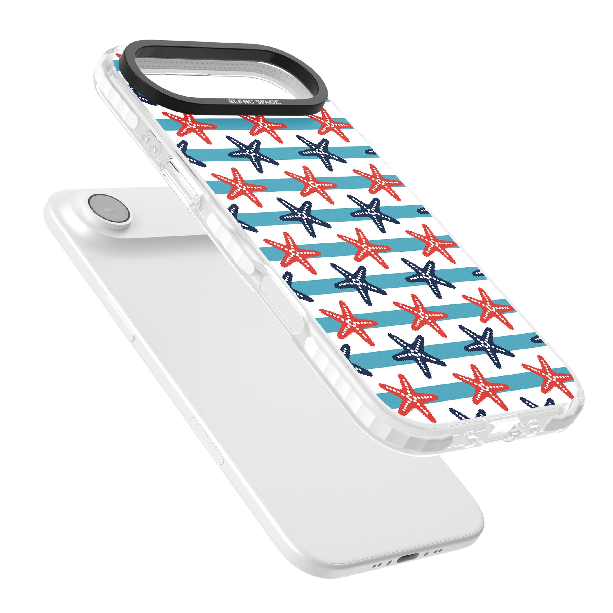 Nautical Starfish Stripe iPhone 17 Air Impact Pro Clear Phone Case Colours