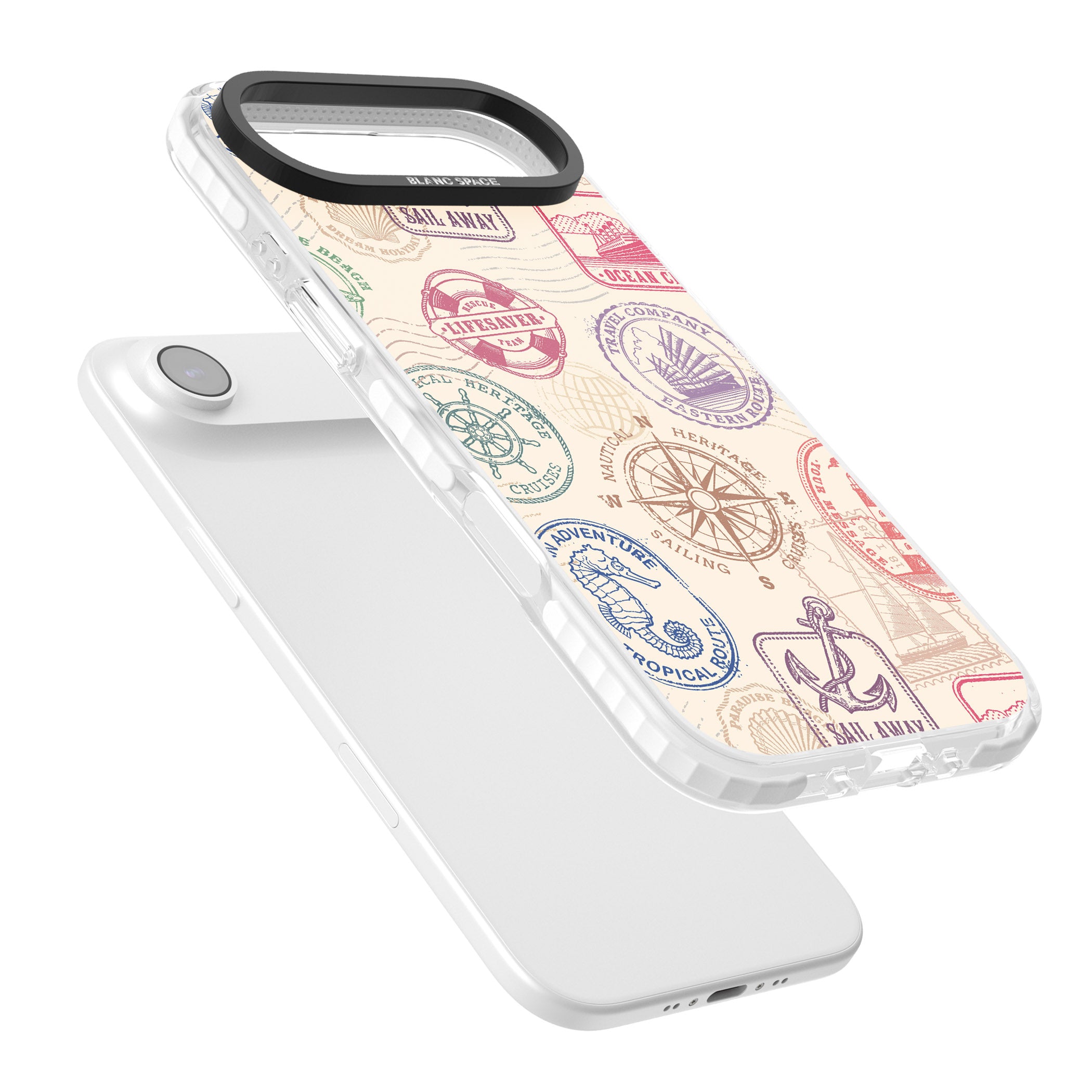 Nautical Stamps iPhone 17 Air Impact Pro Clear Phone Case Colours