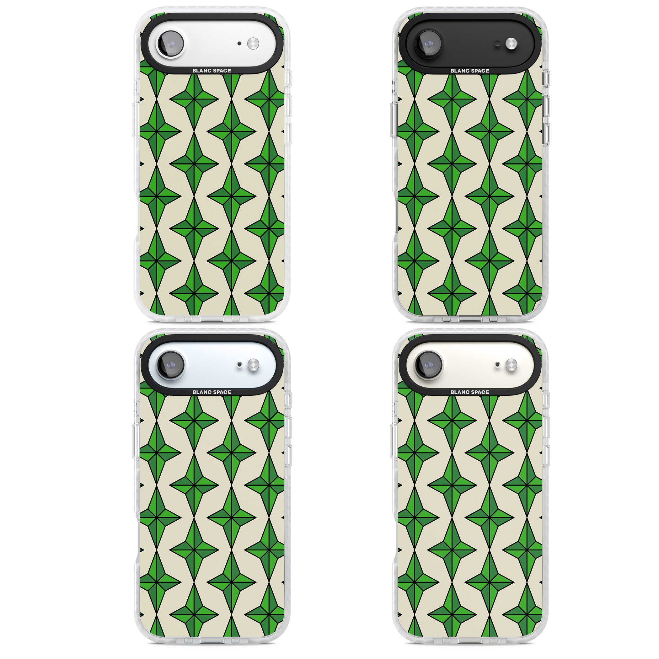 Emerald Stars Pattern iPhone 17 Air Impact Pro Clear Phone Case APT Impact Protection