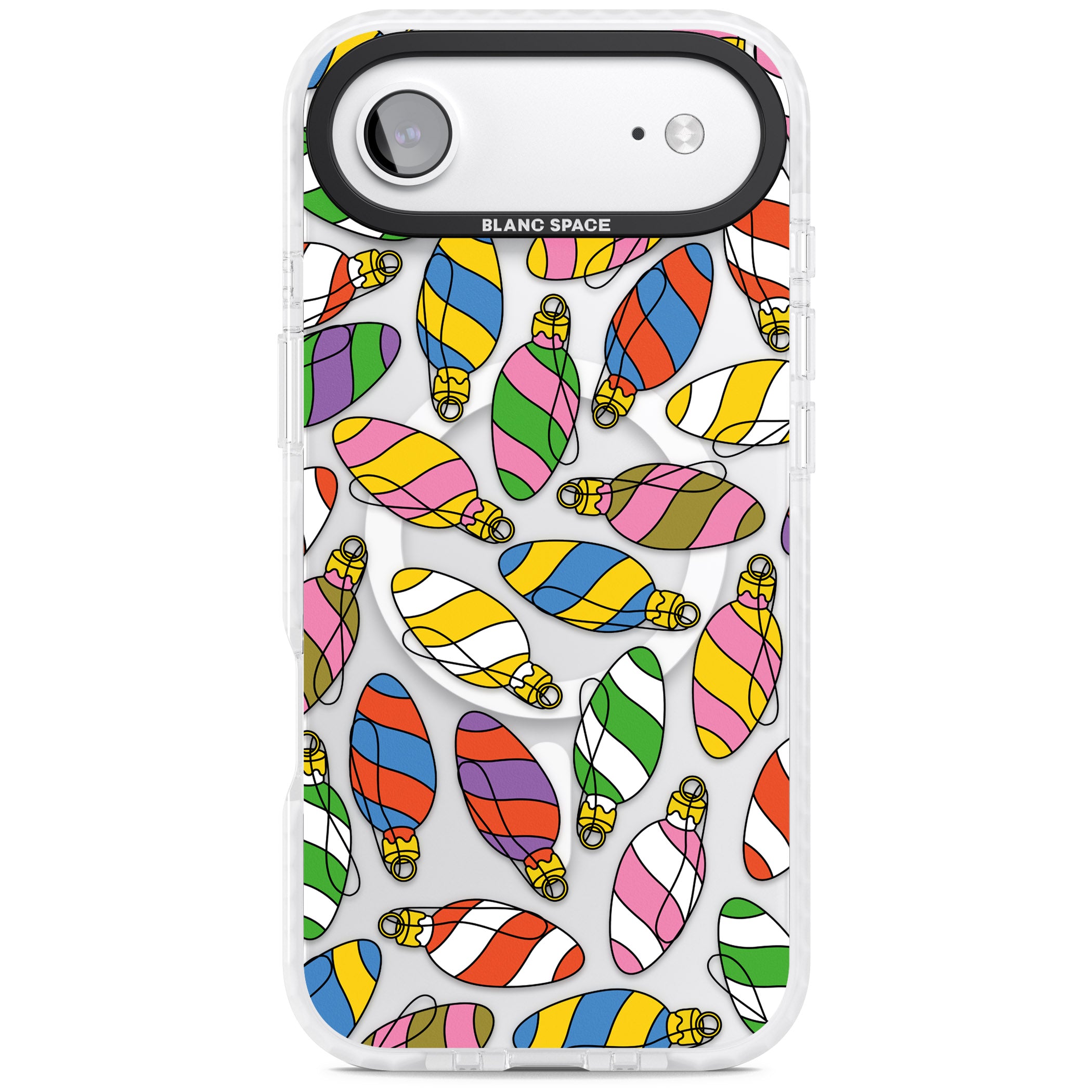 Colourful Holiday Ornaments iPhone 17 Air Impact Pro Clear Phone Case