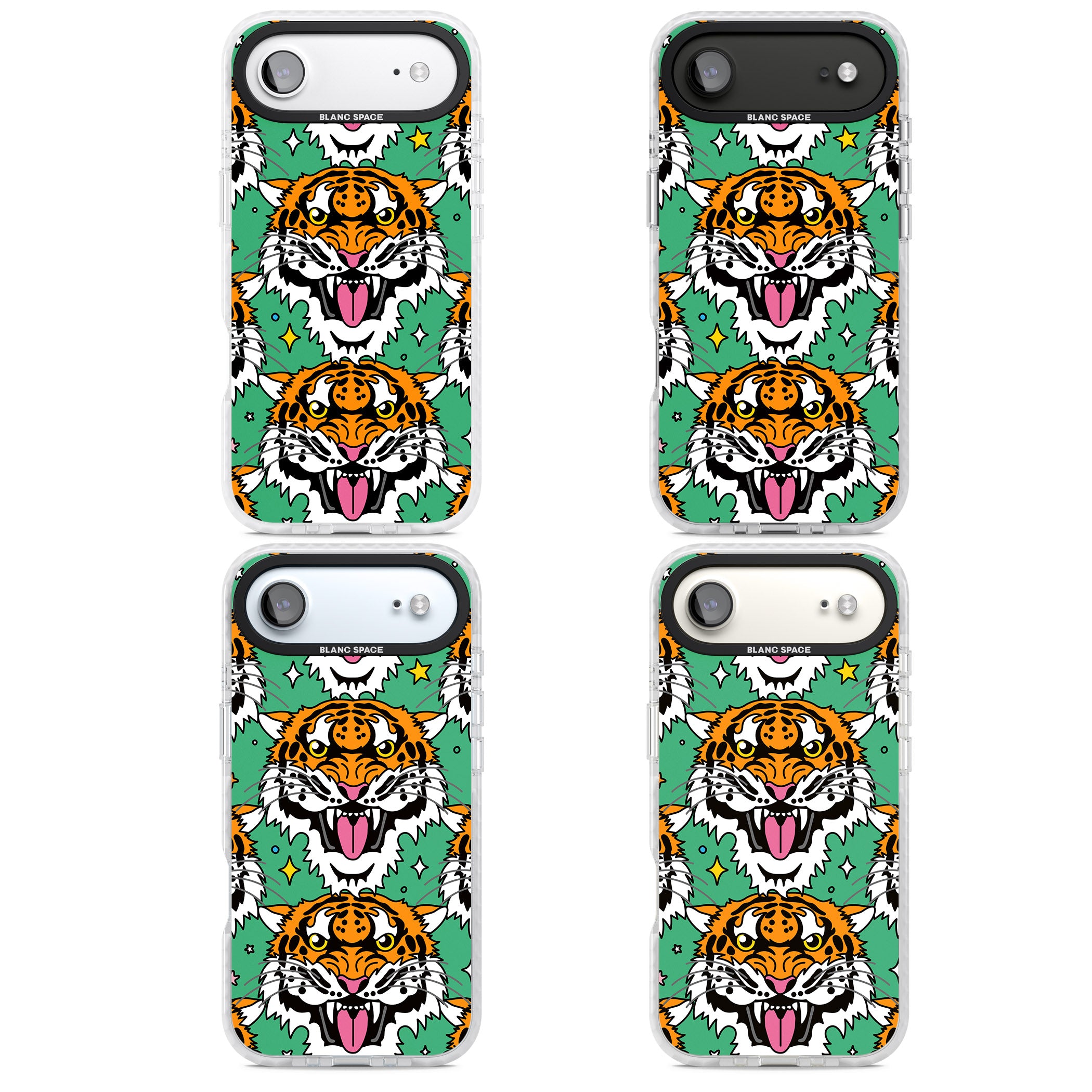 Fierce Jungle Tigers (Green) iPhone 17 Air Impact Pro Clear Phone Case APT Impact Protection