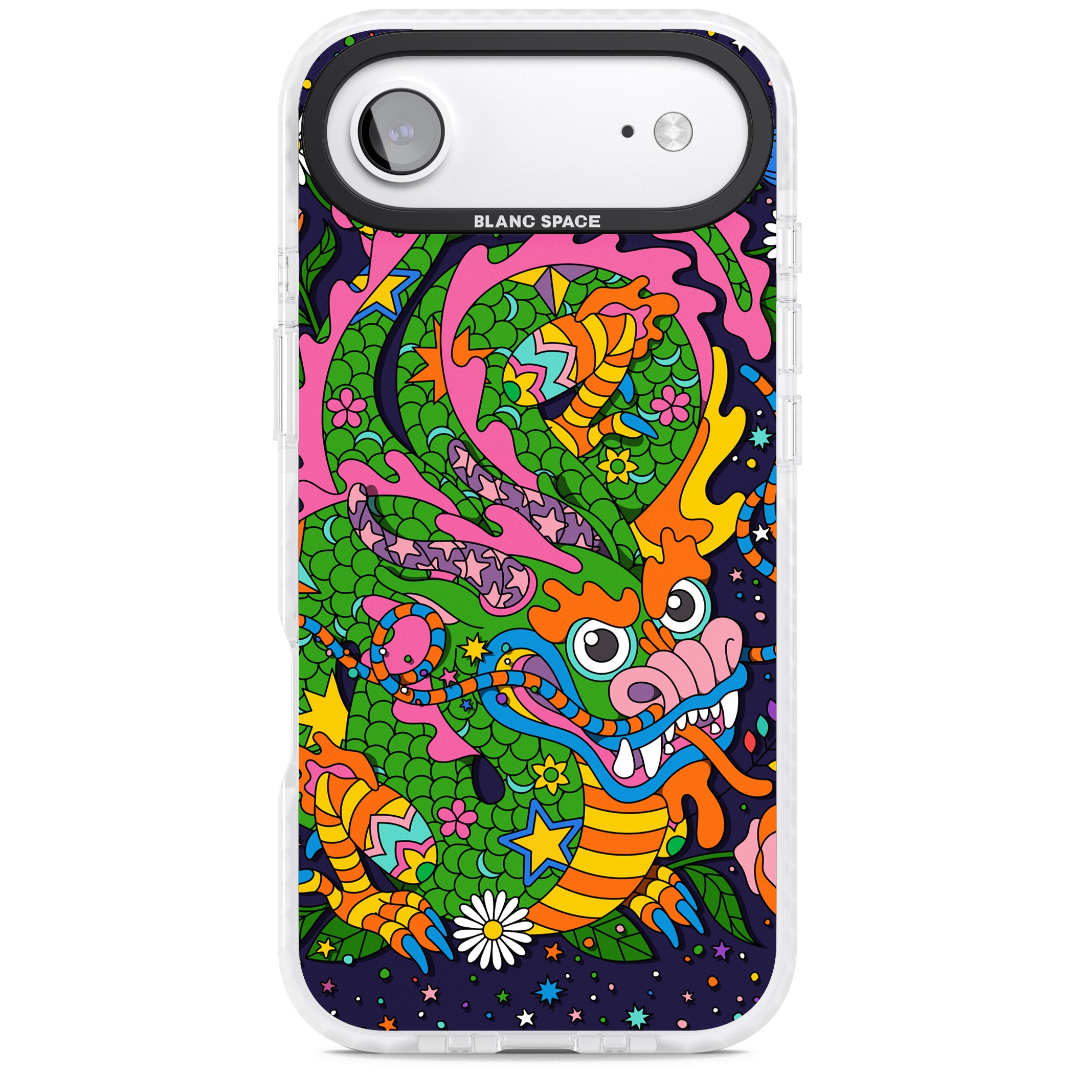 Psychedelic Jungle Dragon (Purple) iPhone 17 Air Impact Pro Clear Phone Case