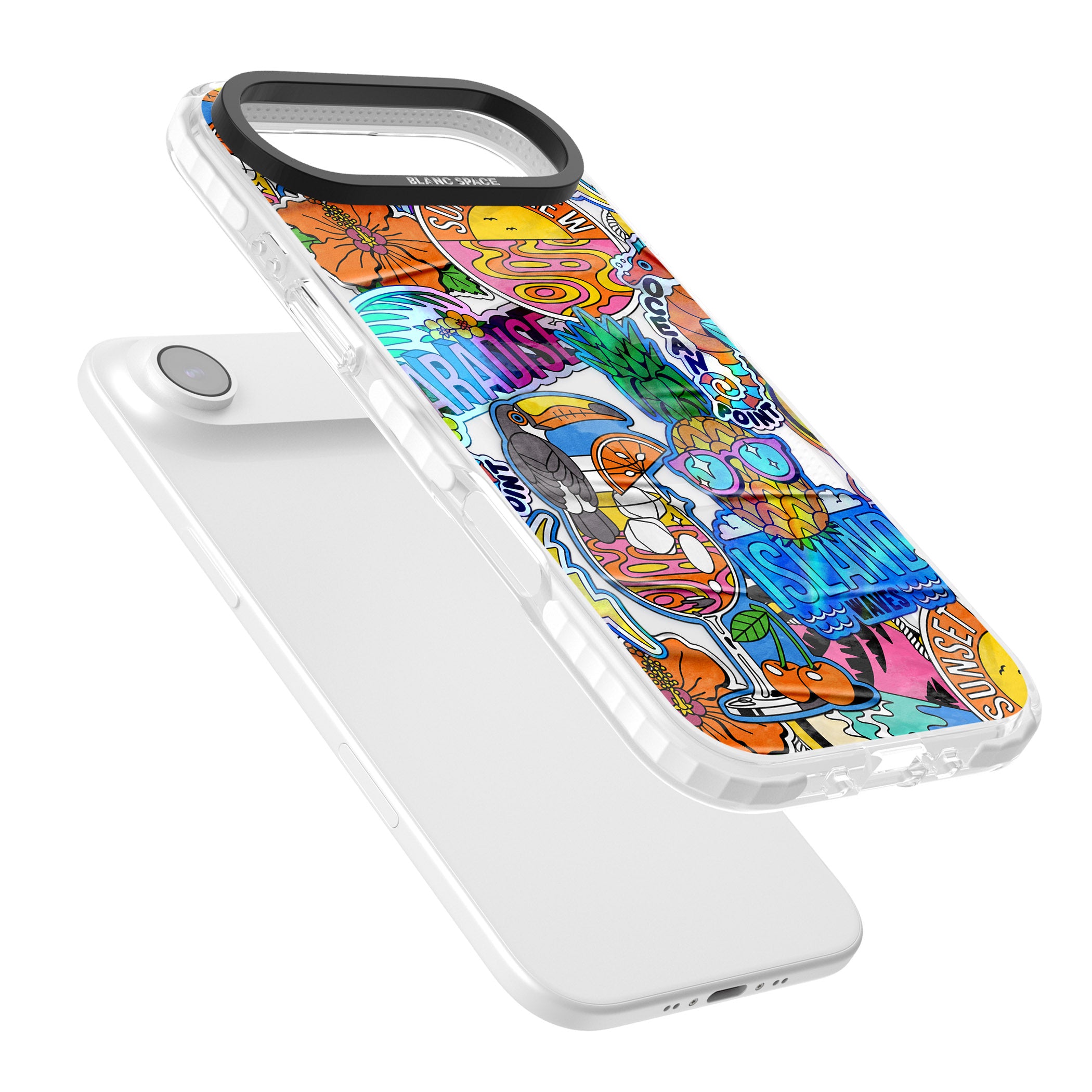 Tropical Vibes Collage iPhone 17 Air Impact Pro Clear Phone Case Colours