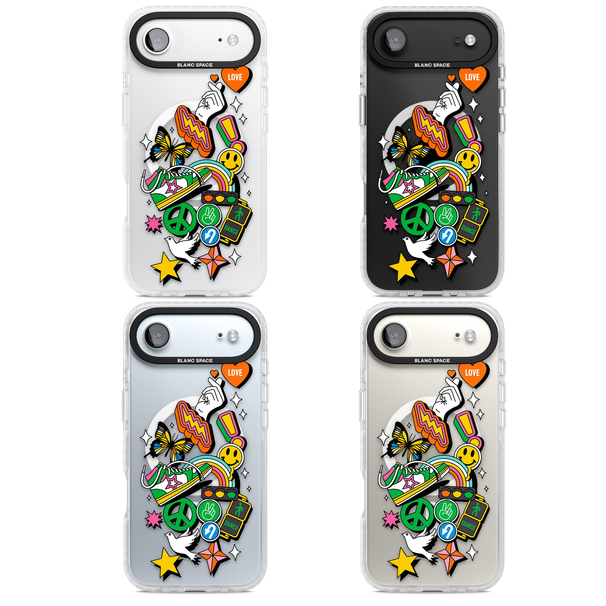 Nostalgic Sticker Collage iPhone 17 Air Impact Pro Clear Phone Case APT Impact Protection