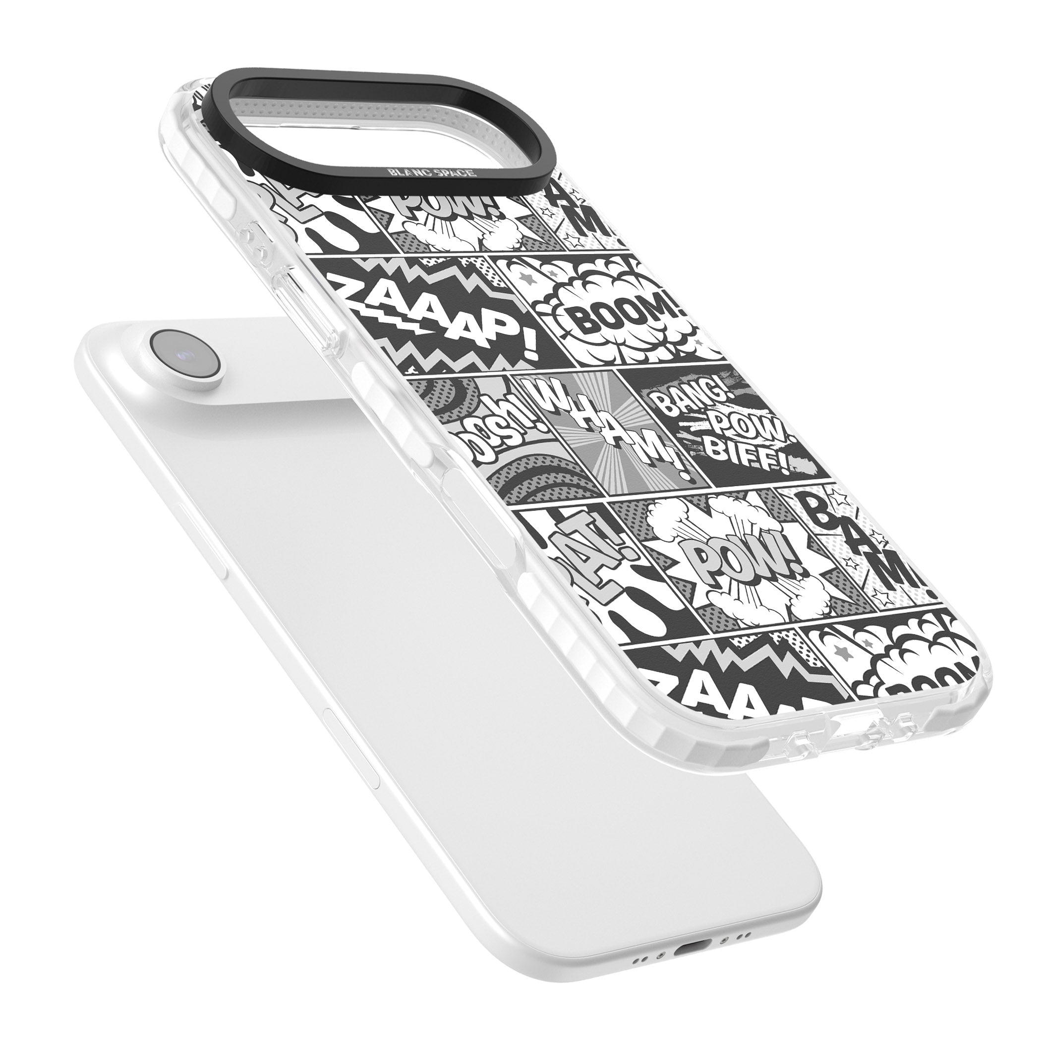 Onomatopoeia (Black & White) iPhone 17 Air Impact Pro Clear Phone Case Colours