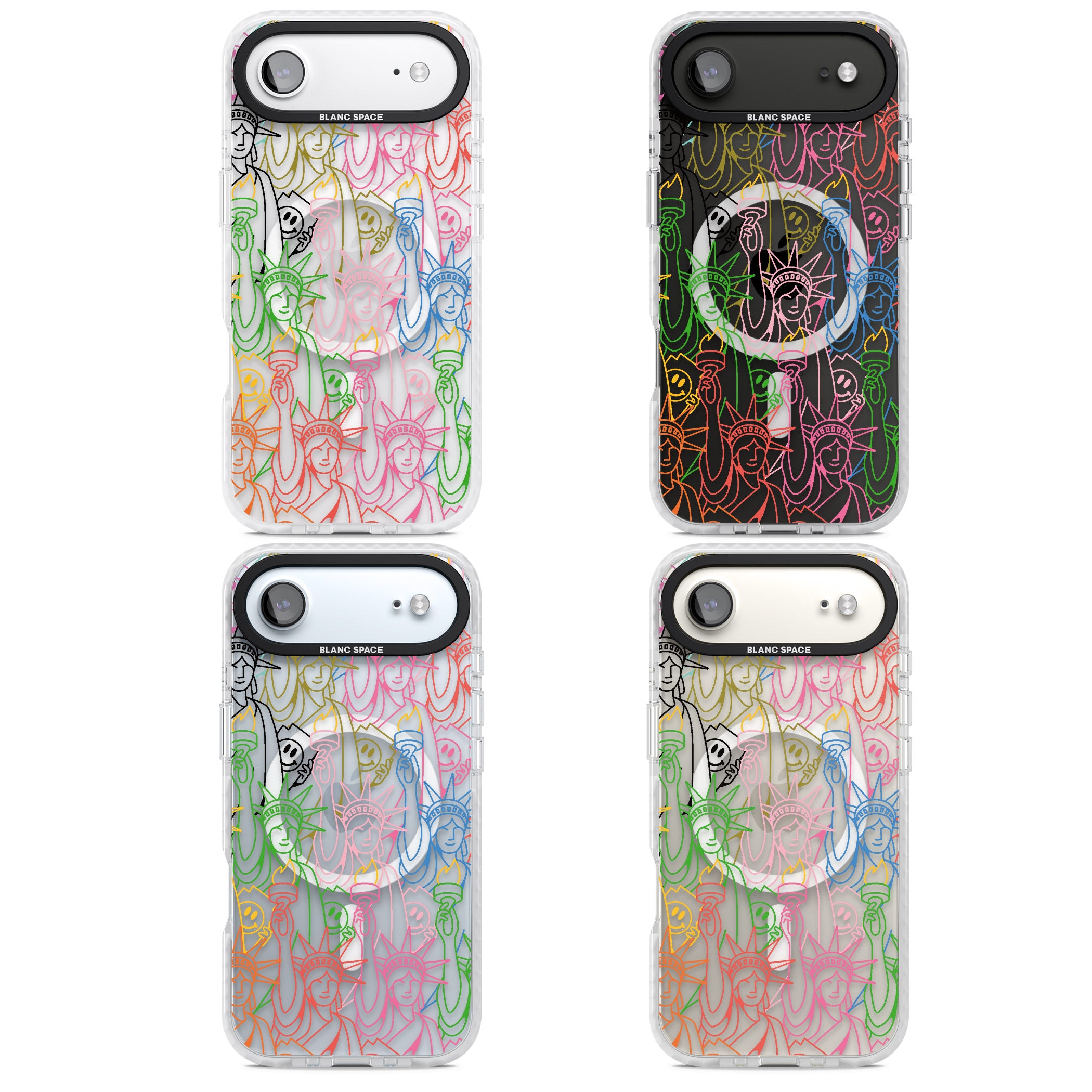 Multicolour Liberty Line Pattern iPhone 17 Air Impact Pro Clear Phone Case APT Impact Protection