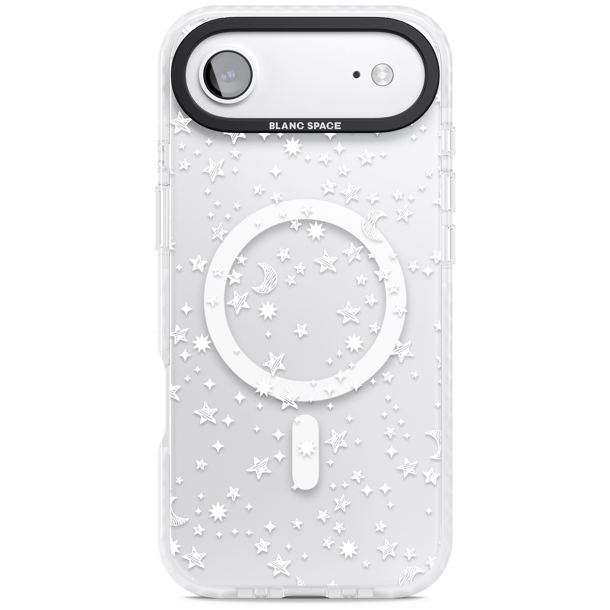White Cosmic Galaxy Pattern iPhone 17 Air Impact Pro Clear Phone Case