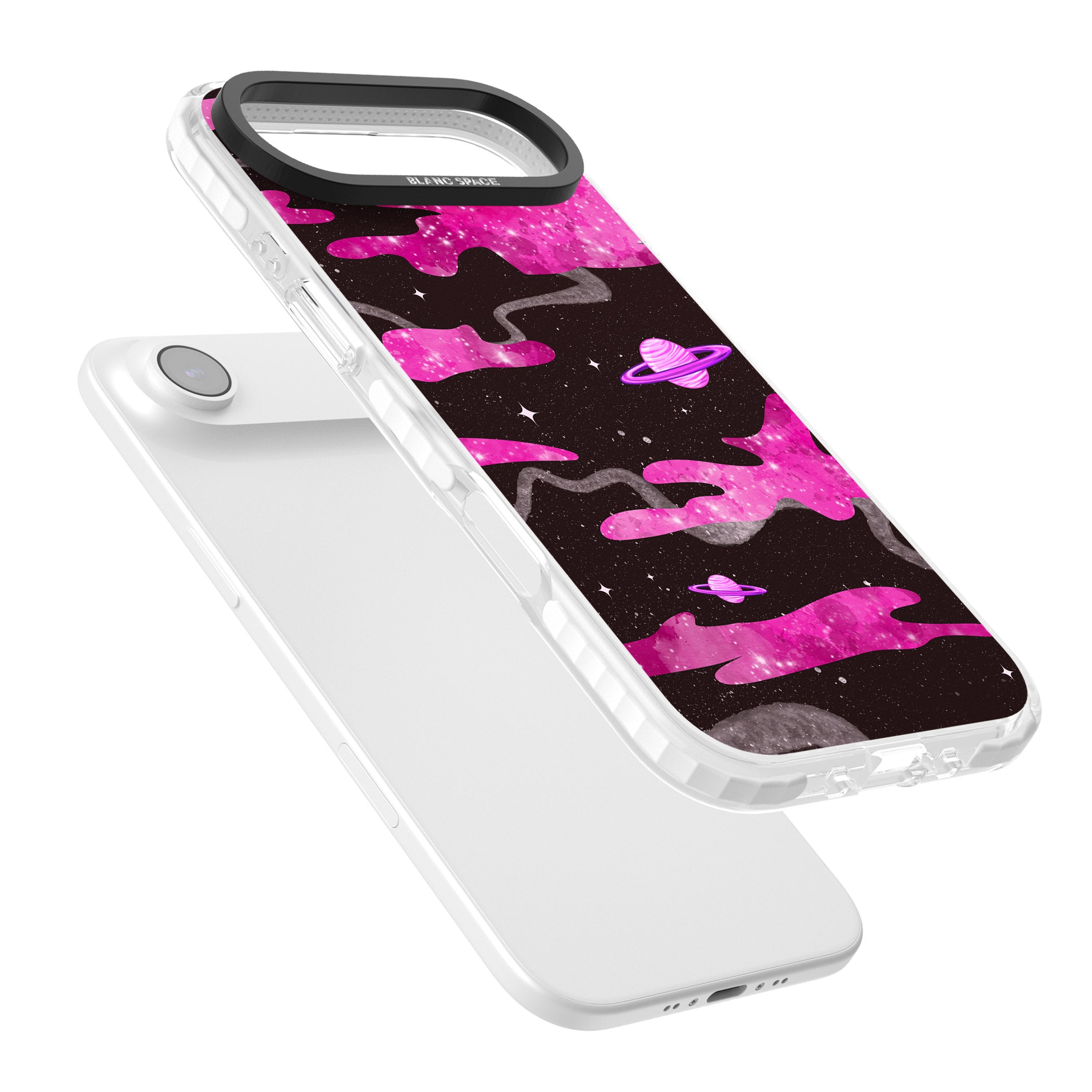 Pink Galaxy iPhone 17 Air Impact Pro Clear Phone Case Colours