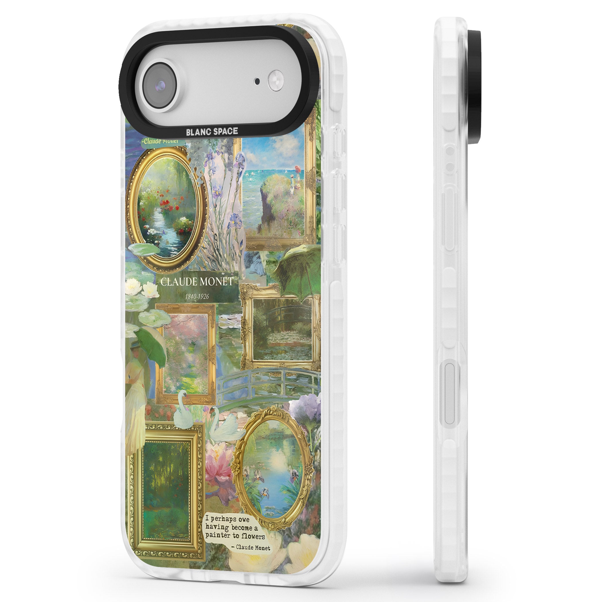 Vintage Floral Frames iPhone 17 Air Impact Pro Clear Phone Case Side Profile