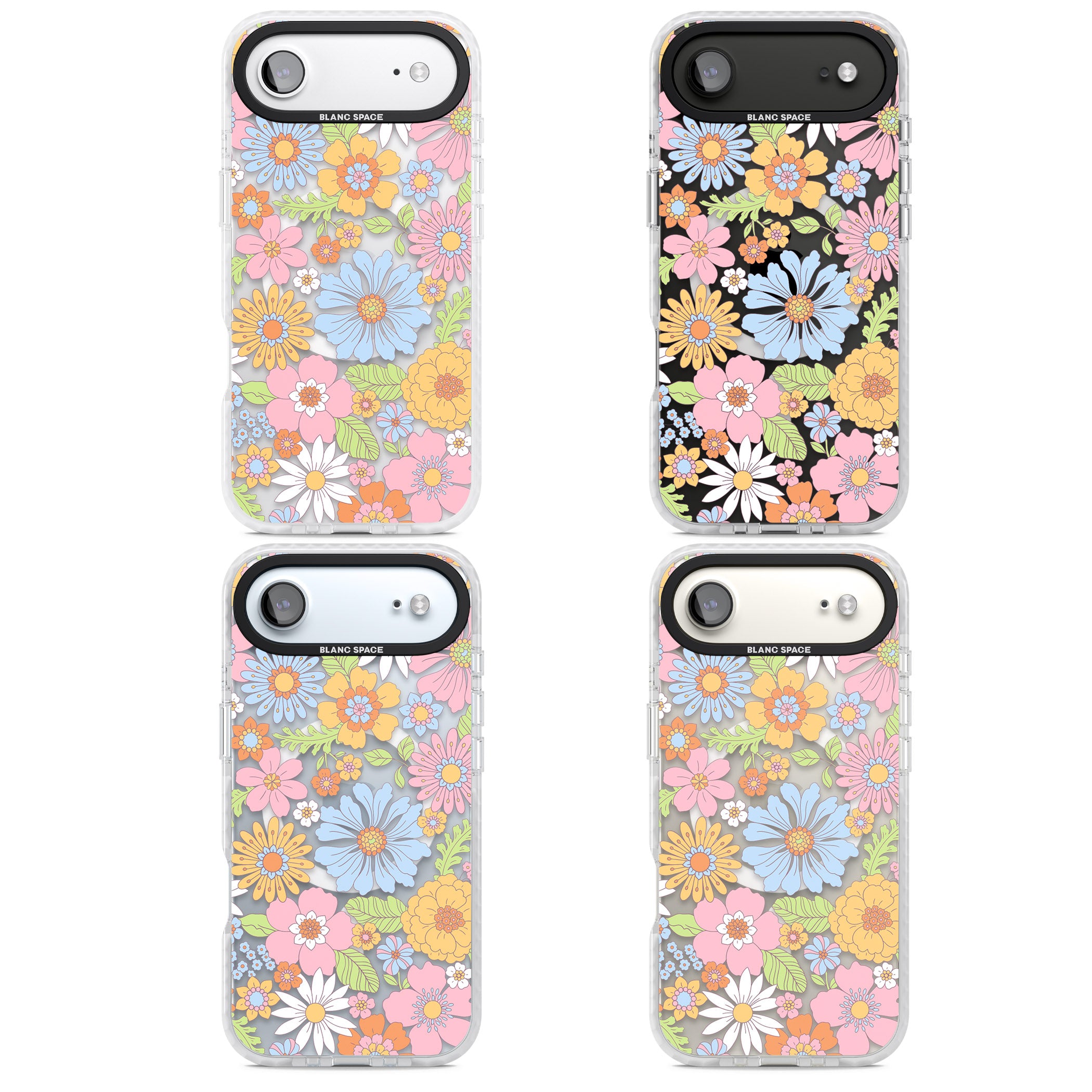 Pastel Flower Pattern iPhone 17 Air Impact Pro Clear Phone Case APT Impact Protection
