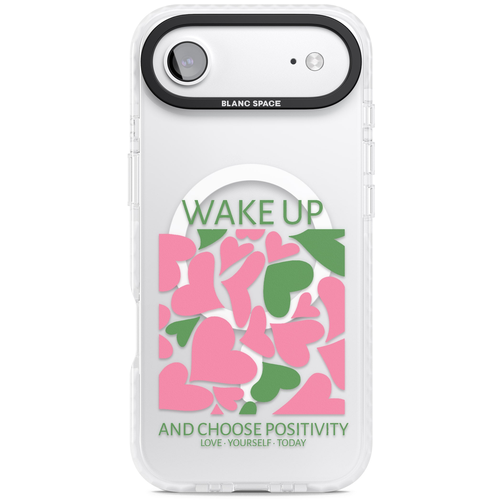 Wake Up And Choose Positivity iPhone 17 Air Impact Pro Clear Phone Case