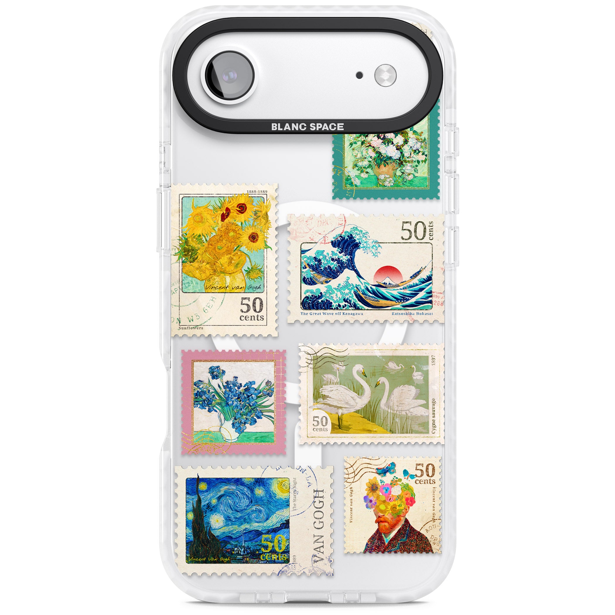 Vintage Art Stamps iPhone 17 Air Impact Pro Clear Phone Case