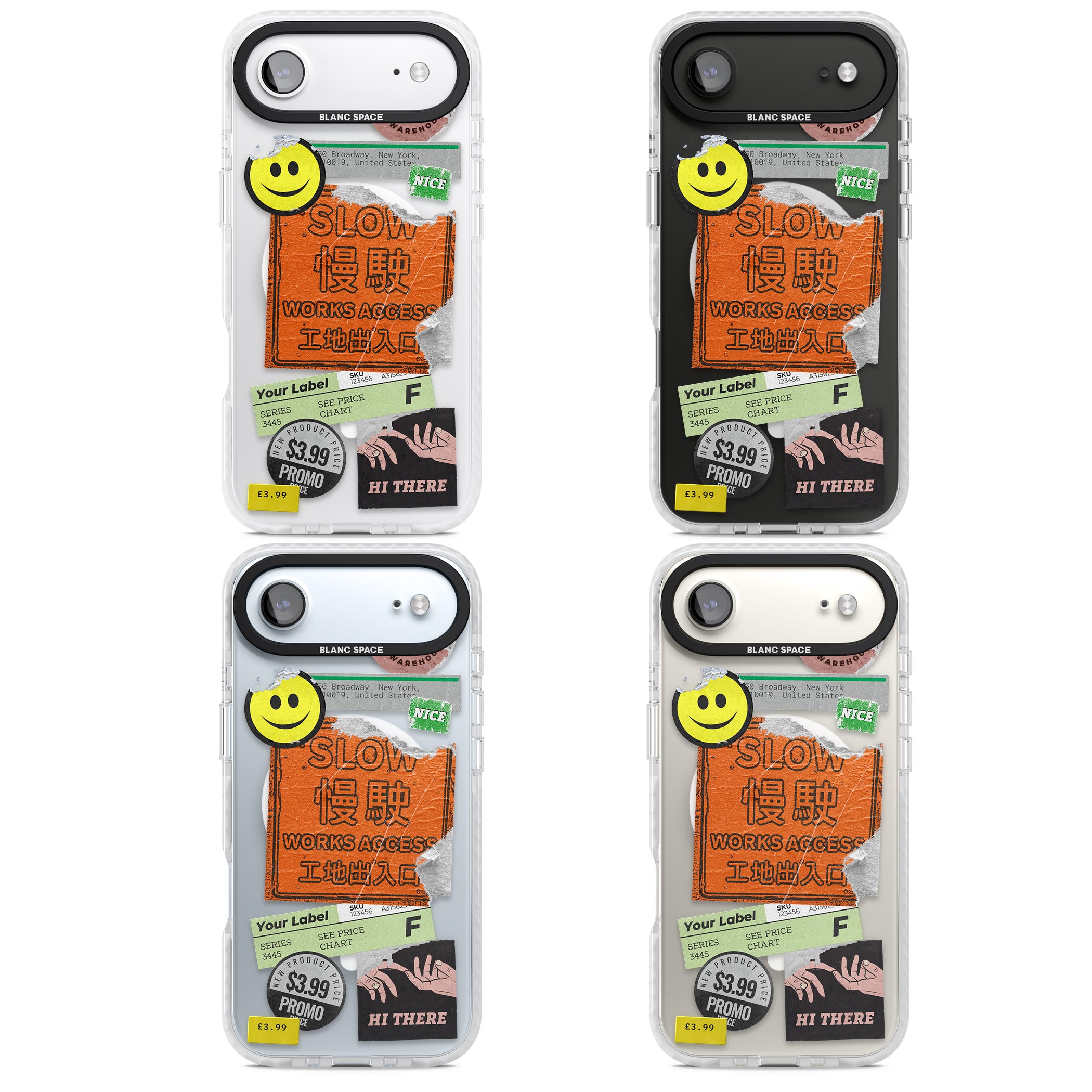 Kanji Signs Sticker Mix iPhone 17 Air Impact Pro Clear Phone Case APT Impact Protection