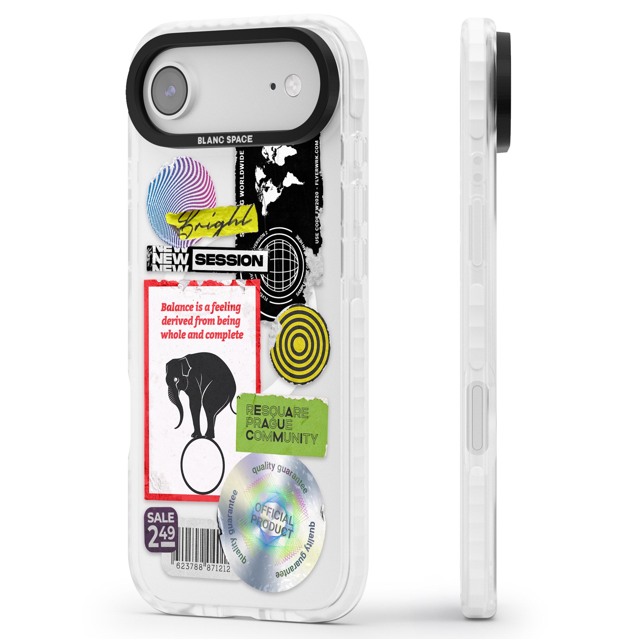 Peeled Sticker Mix iPhone 17 Air Impact Pro Clear Phone Case Side Profile