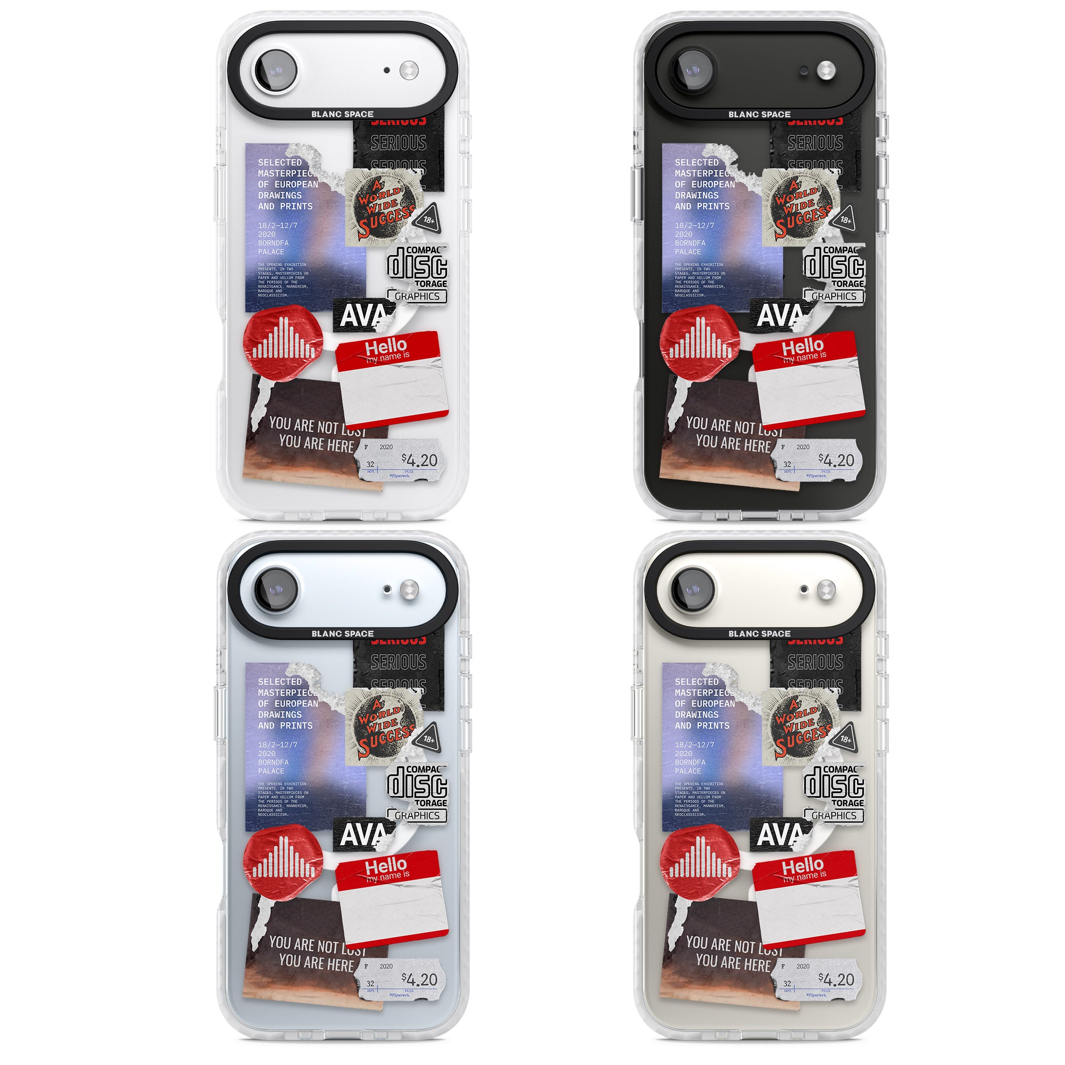 Red & Black Sticker Mix iPhone 17 Air Impact Pro Clear Phone Case APT Impact Protection