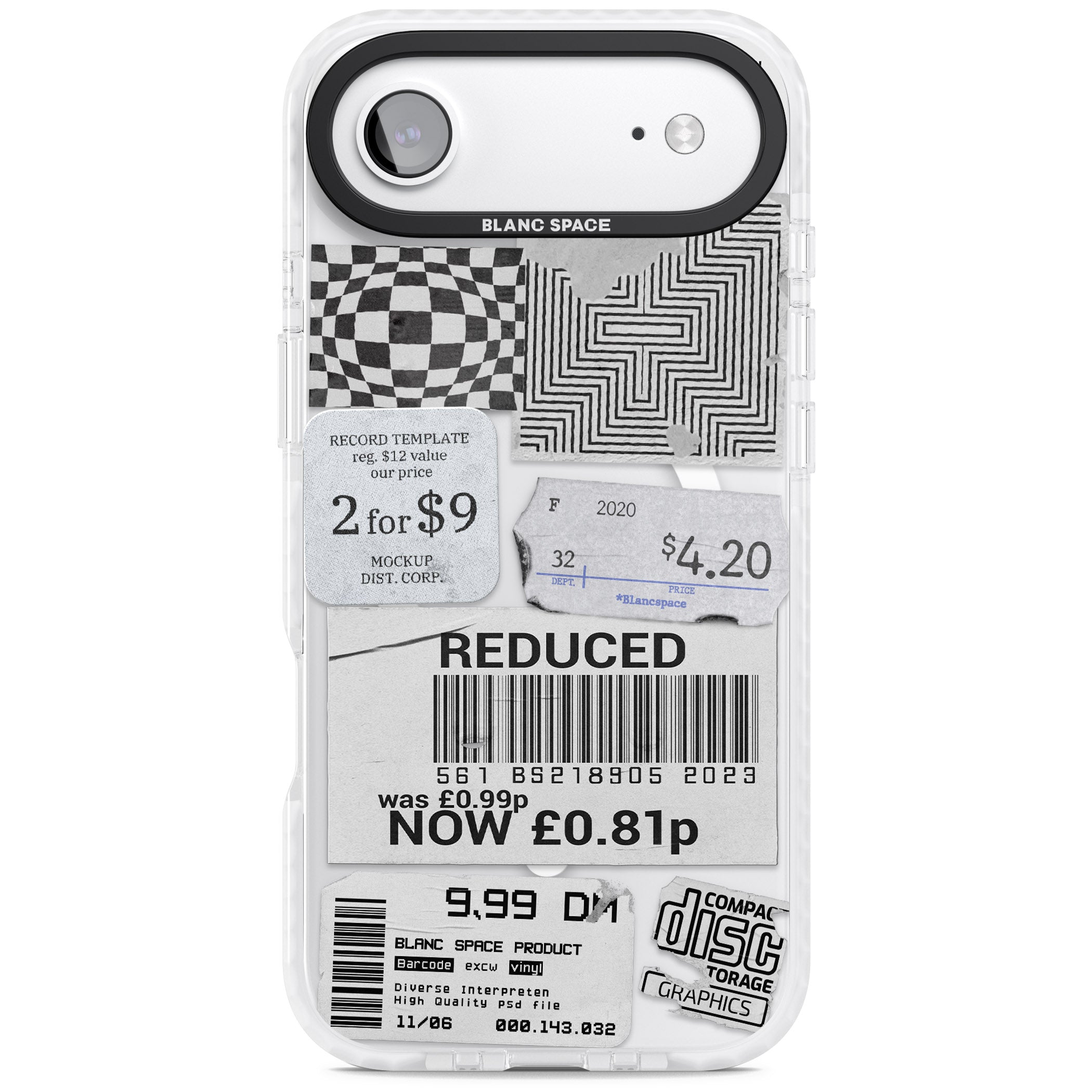 White Sticker Mix iPhone 17 Air Impact Pro Clear Phone Case