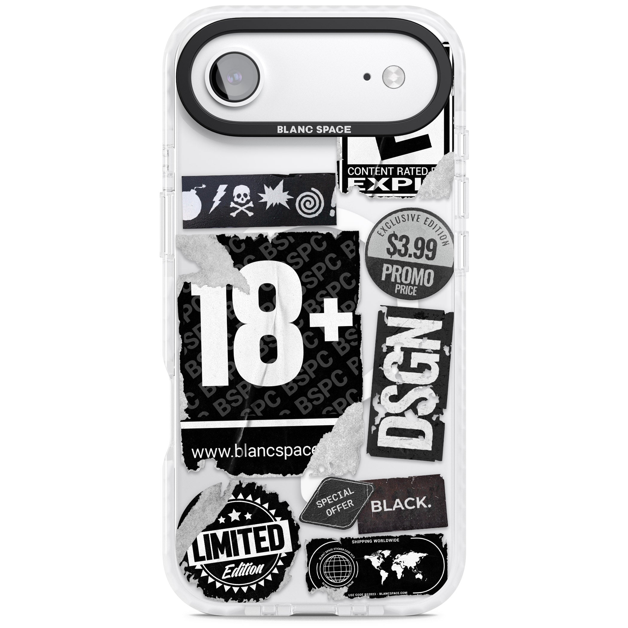 Black Sticker Mix iPhone 17 Air Impact Pro Clear Phone Case