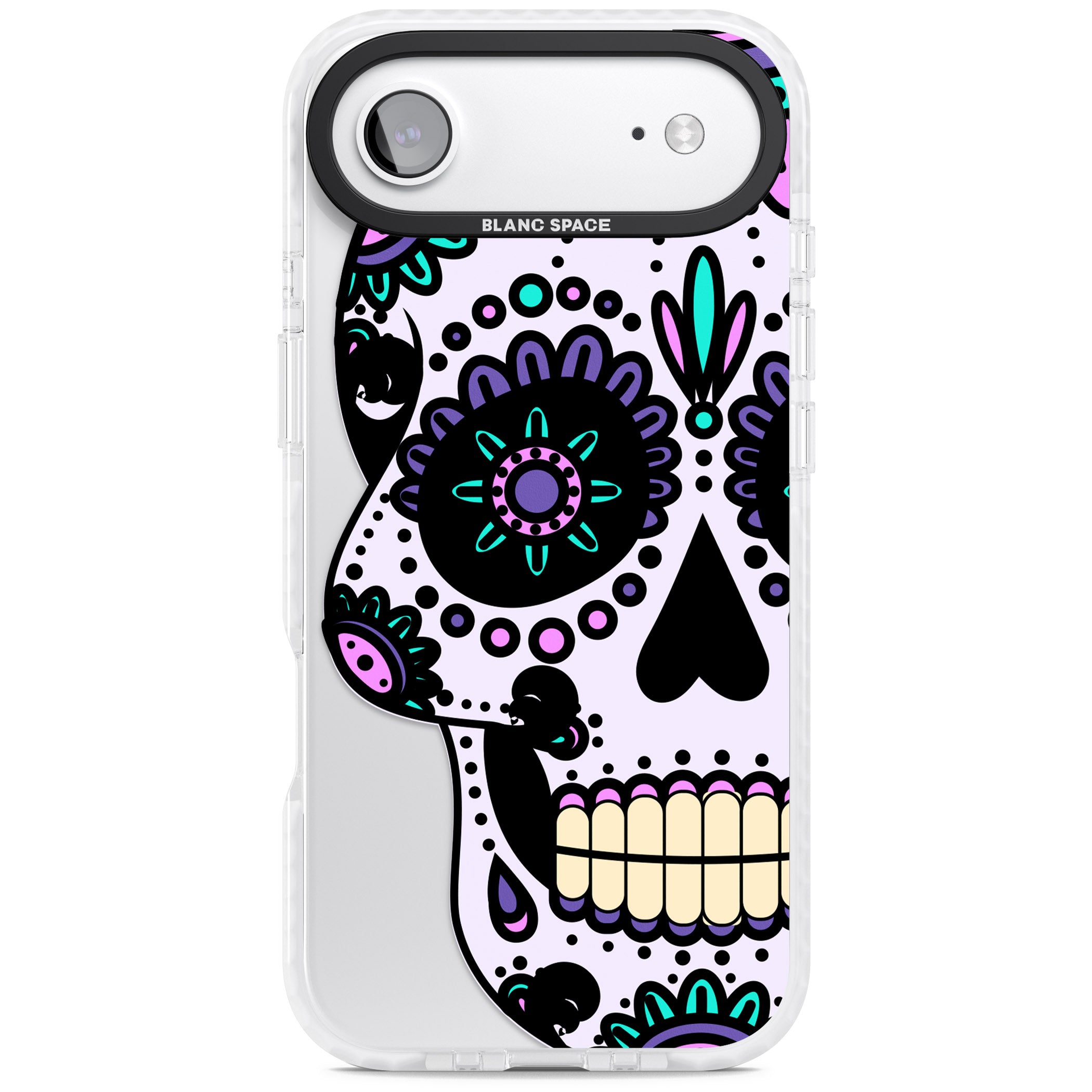Violet Sugar Skull iPhone 17 Air Impact Pro Clear Phone Case