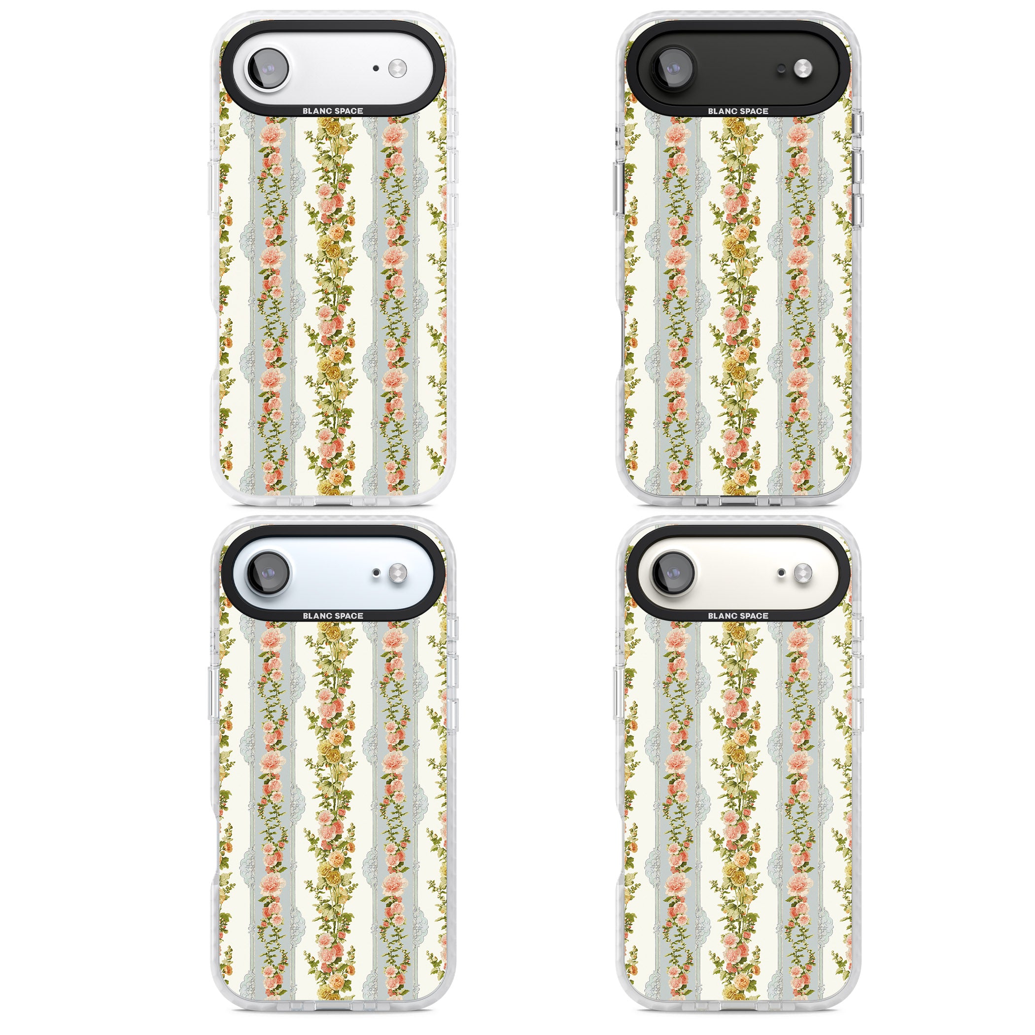 Vintage Floral Stripes iPhone 17 Air Impact Pro Clear Phone Case APT Impact Protection