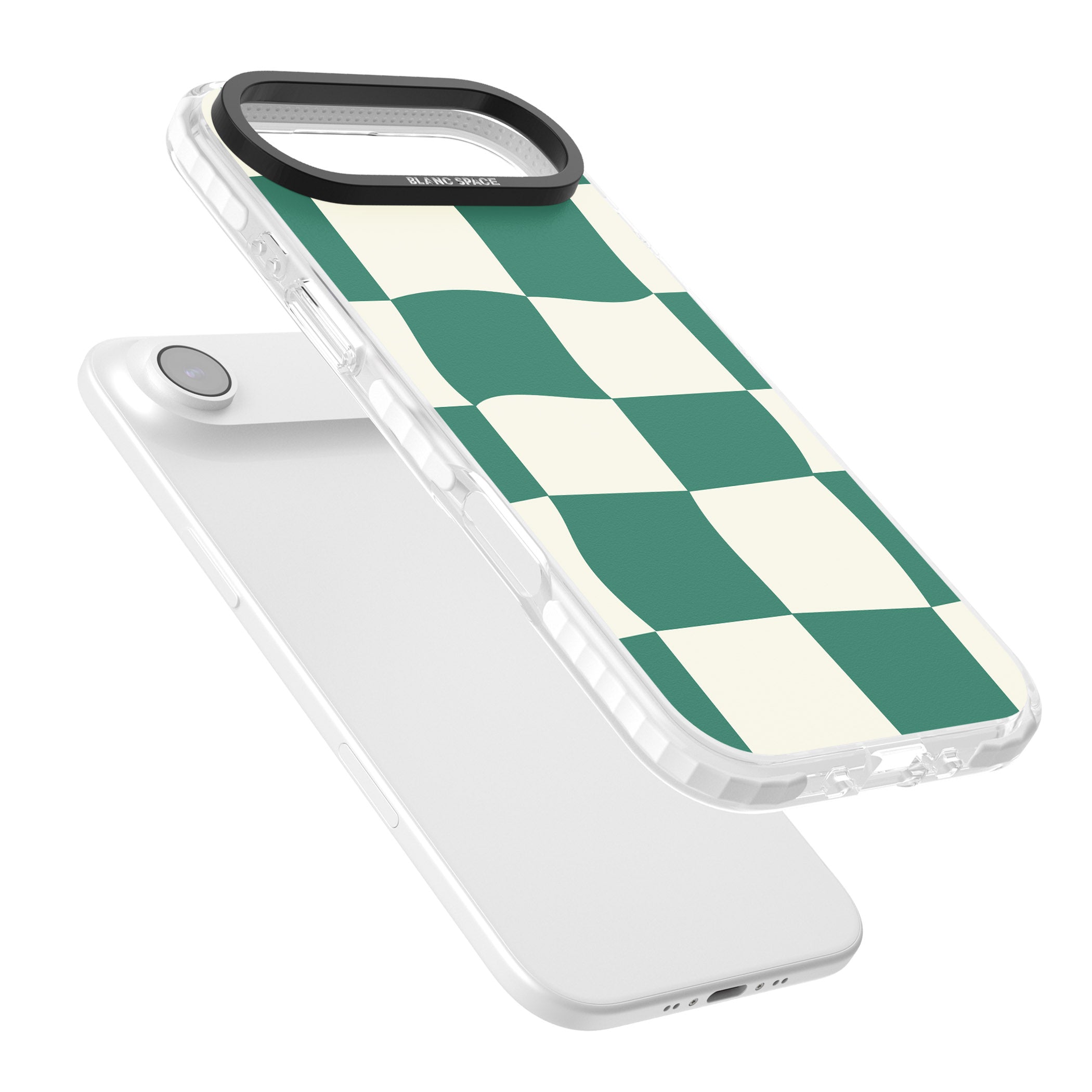 Green & Cream Wavy Check iPhone 17 Air Impact Pro Clear Phone Case Colours