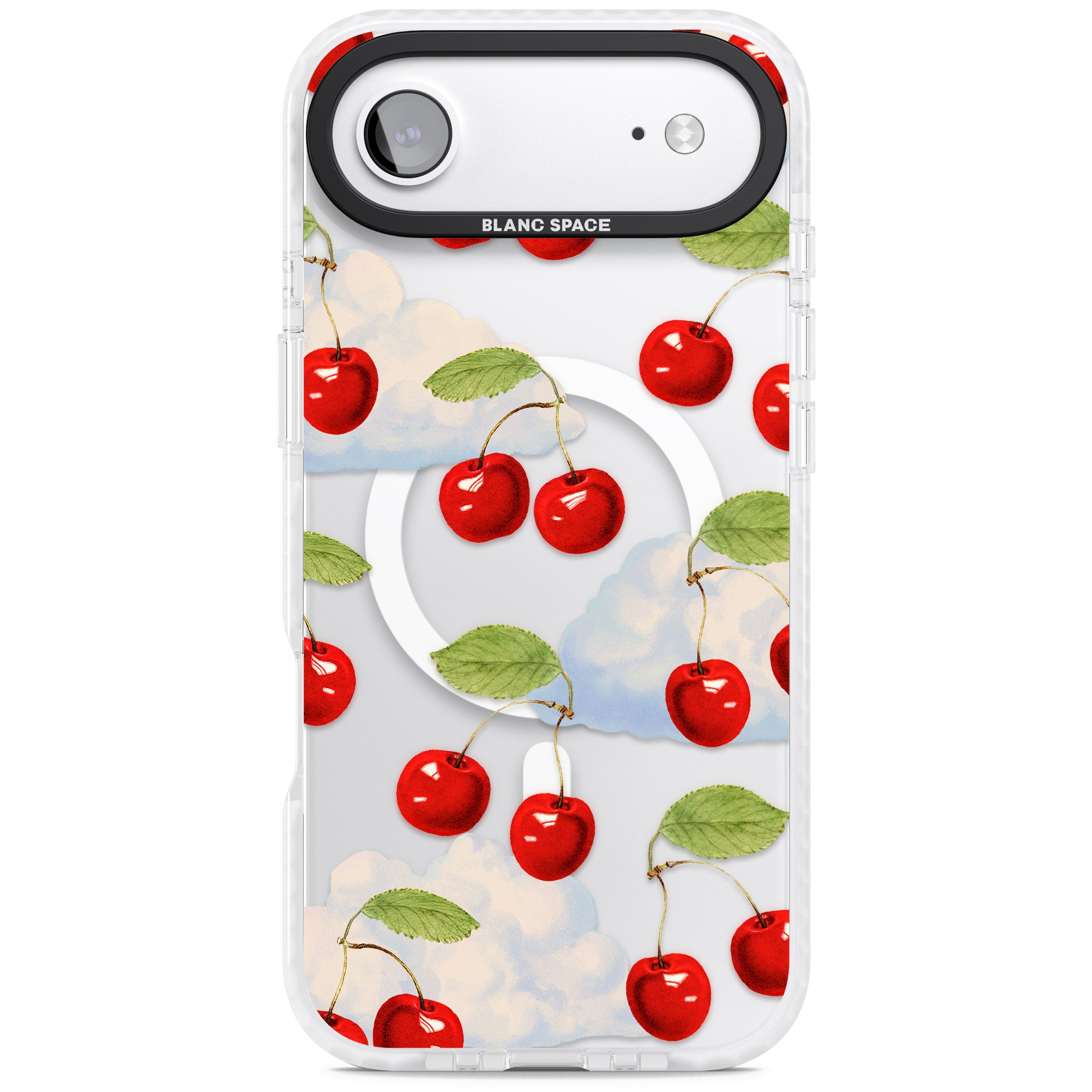 Vintage Cherries & Clouds iPhone 17 Air Impact Pro Clear Phone Case