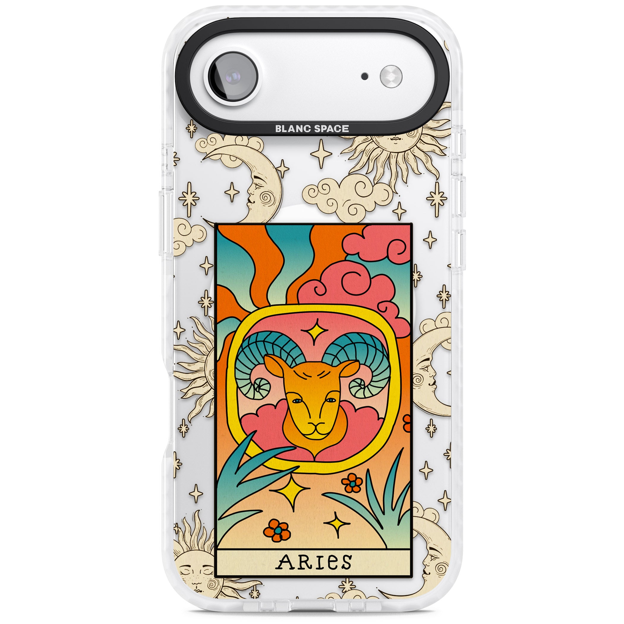 Celestial Zodiac Aries iPhone 17 Air Impact Pro Clear Phone Case