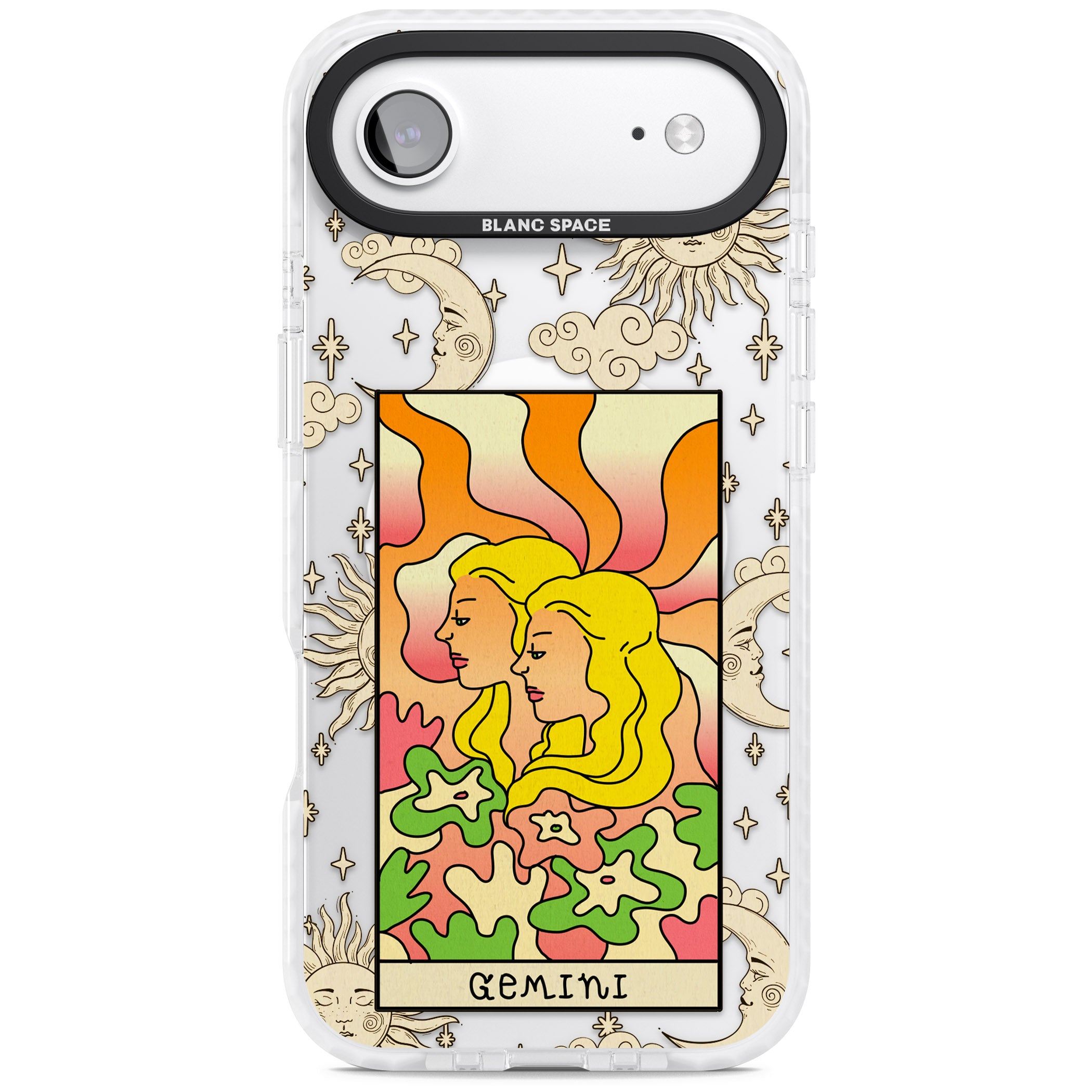 Celestial Zodiac Gemini iPhone 17 Air Impact Pro Clear Phone Case