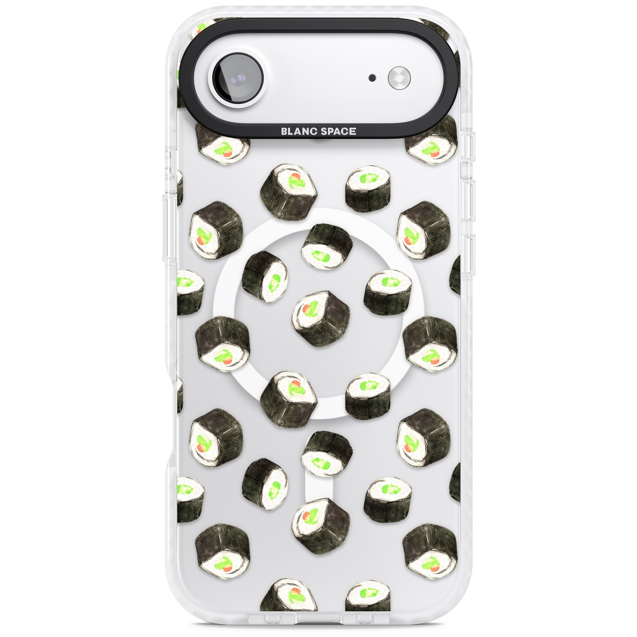 Sushi Pattern iPhone 17 Air Impact Pro Clear Phone Case