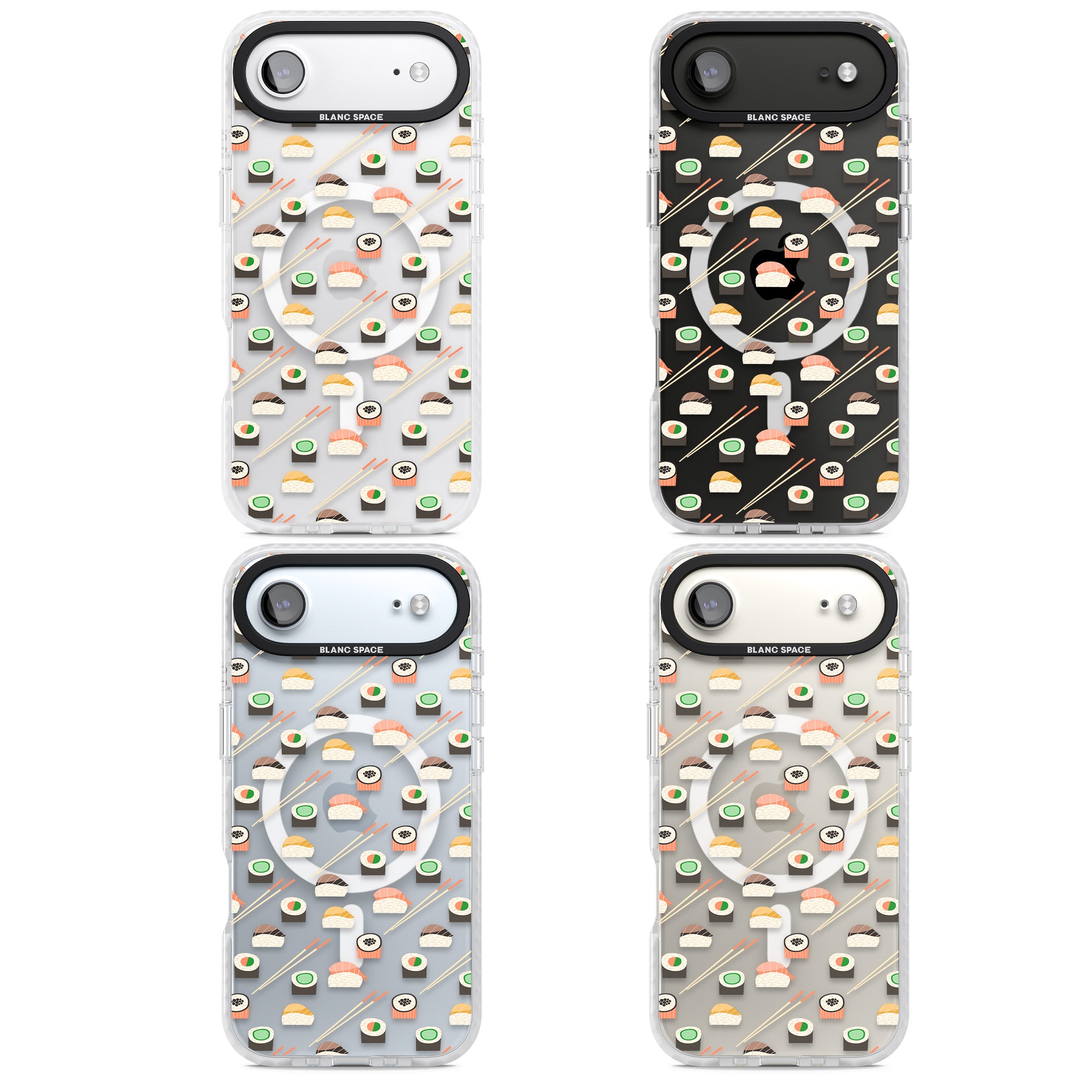 Sushi & Chopsticks Pattern iPhone 17 Air Impact Pro Clear Phone Case APT Impact Protection