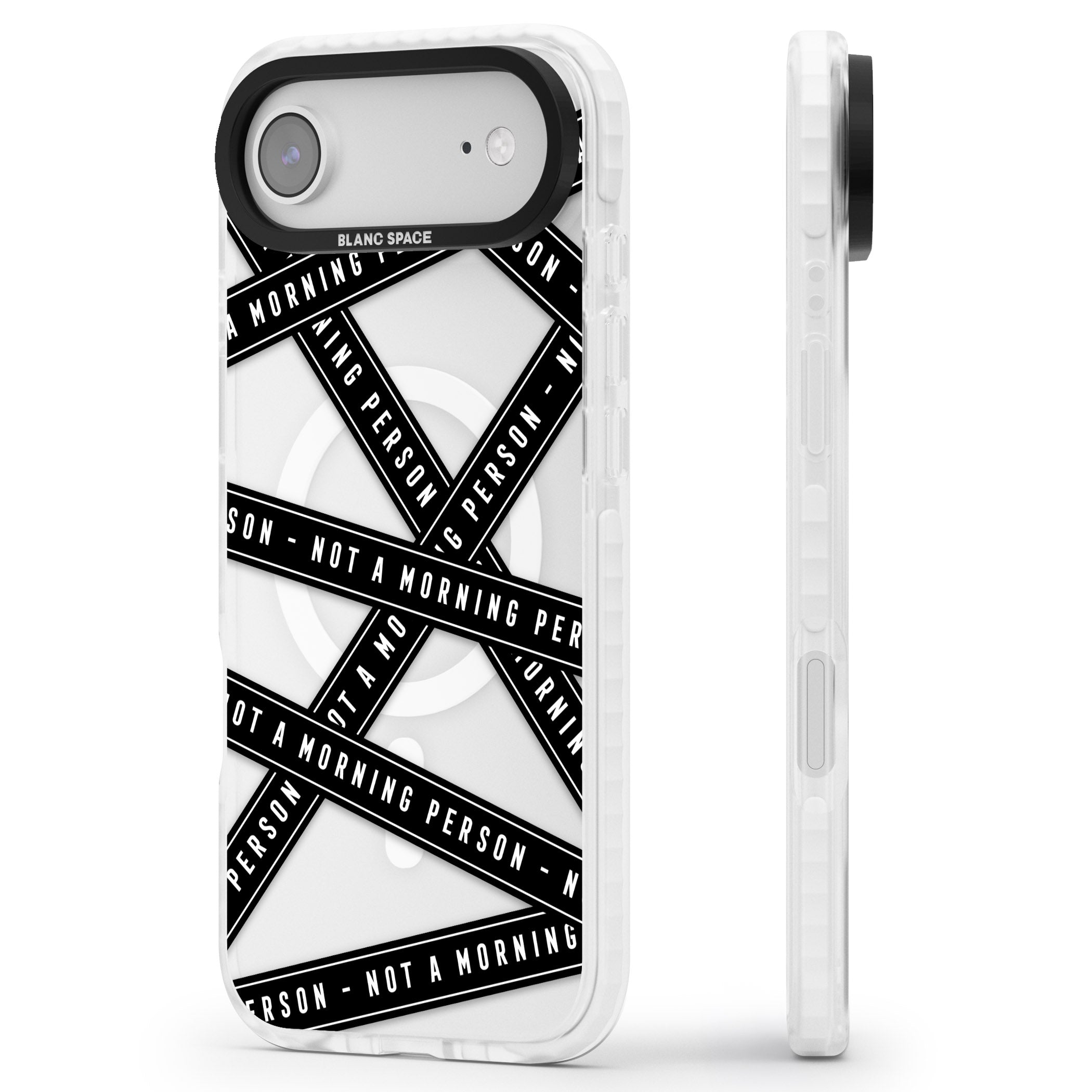 Not A Morning Person iPhone 17 Air Impact Pro Clear Phone Case Side Profile