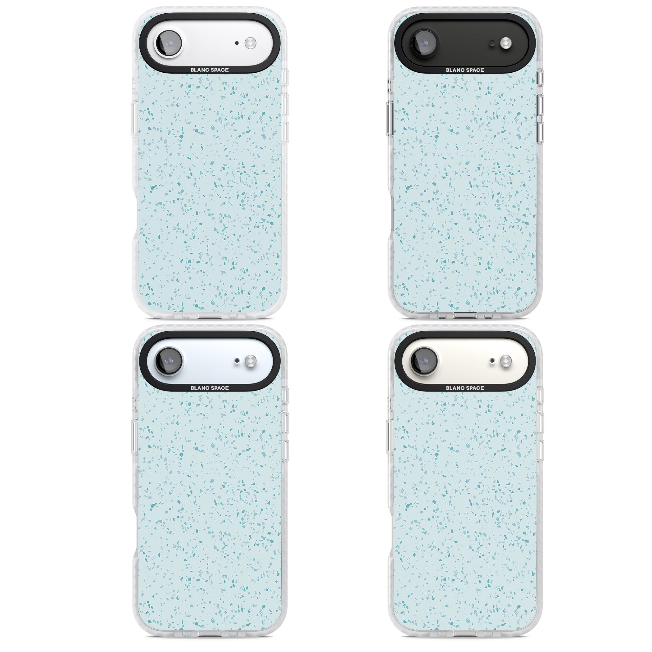 Light Blue Terrazzo Pattern iPhone 17 Air Impact Pro Clear Phone Case APT Impact Protection