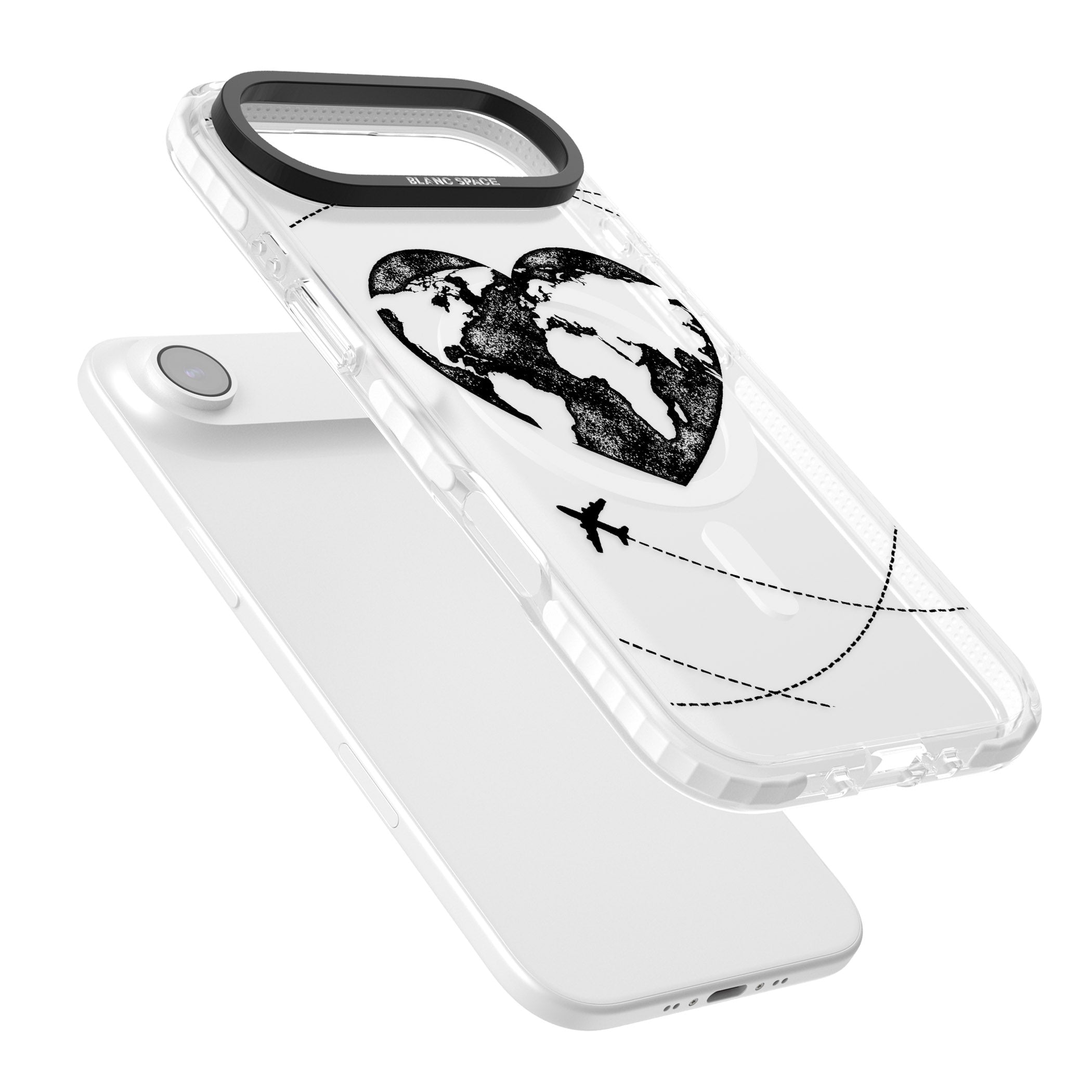 Globe Heart iPhone 17 Air Impact Pro Clear Phone Case Colours